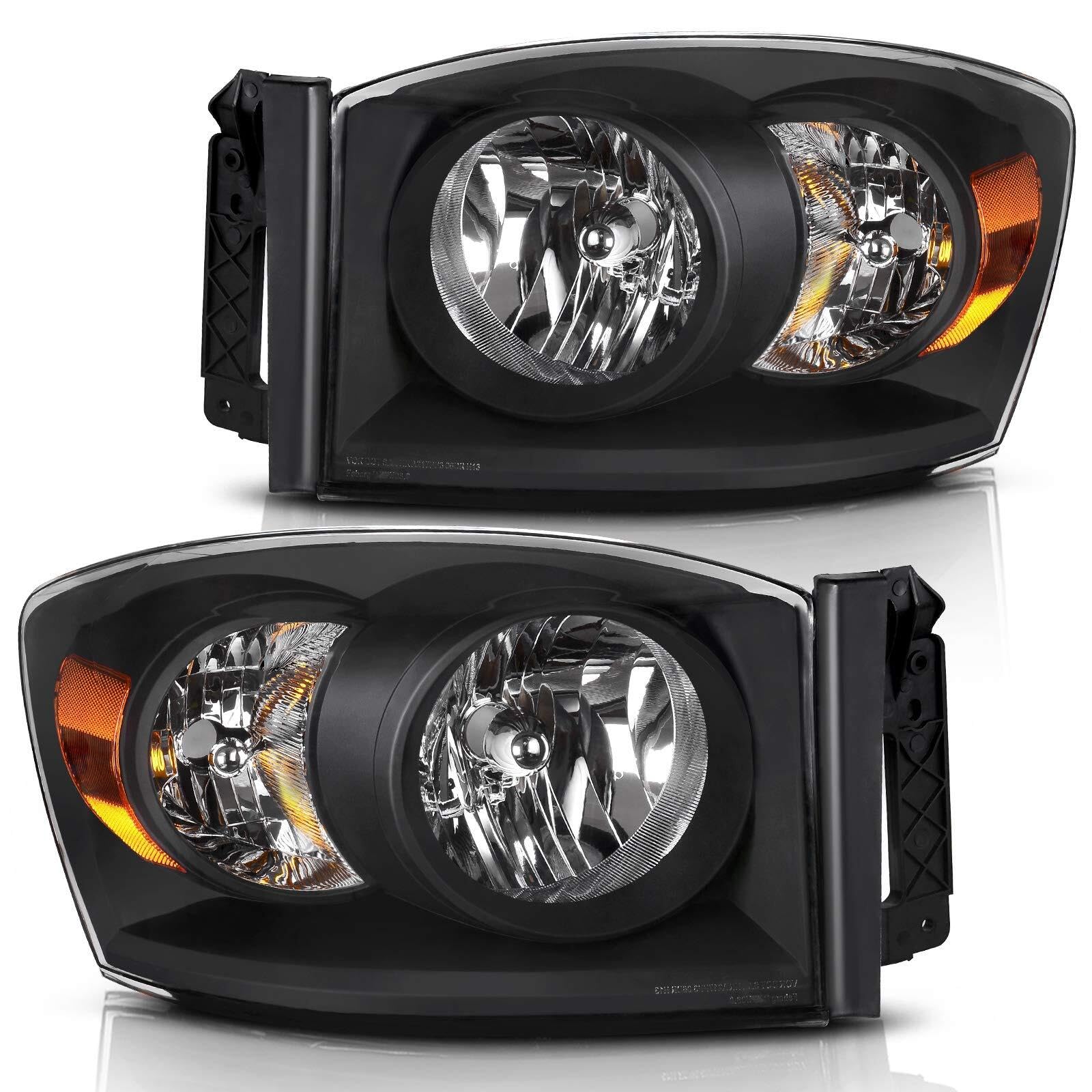 DWVO Headlight Assembly Compatible with 2006-2008 Dodge Ram 1500/2006-2009 Ram 2500 3500 Pickup Passenger and Driver Side Headla
