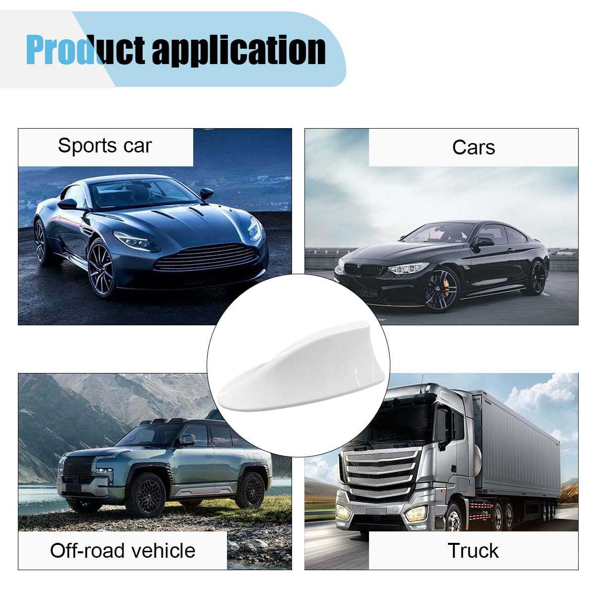 Car Shark Fin Antenna Cover, Plastic Automotive Signal Roof Aerial Cover with Adhesive Tape, Universal Roof Mount Antenna Replac