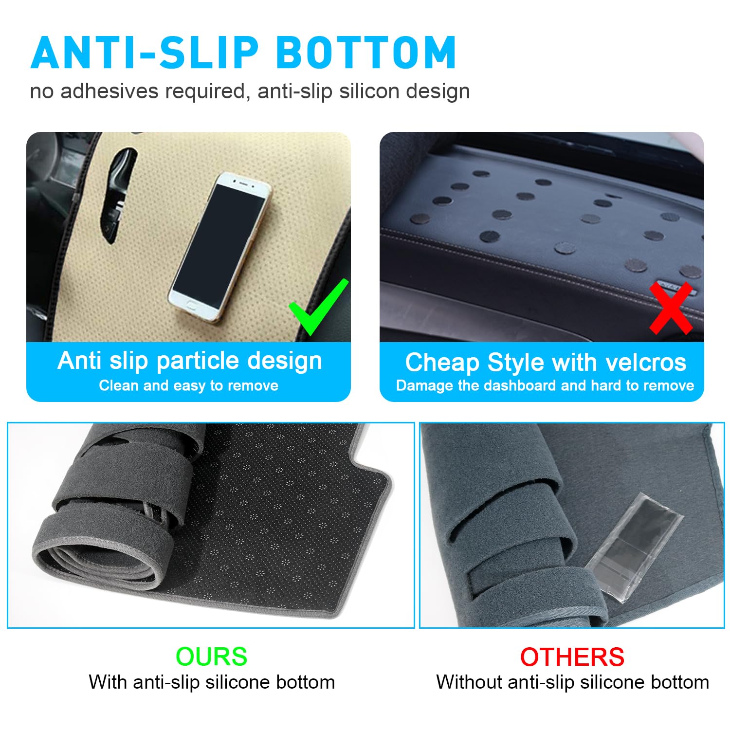 Remoch For Toyota Camry Accessories 2007 2008 2009 2010 2011 Dash Cover Dashboard Cover Mat Custom Fit Center Console Cover Suns