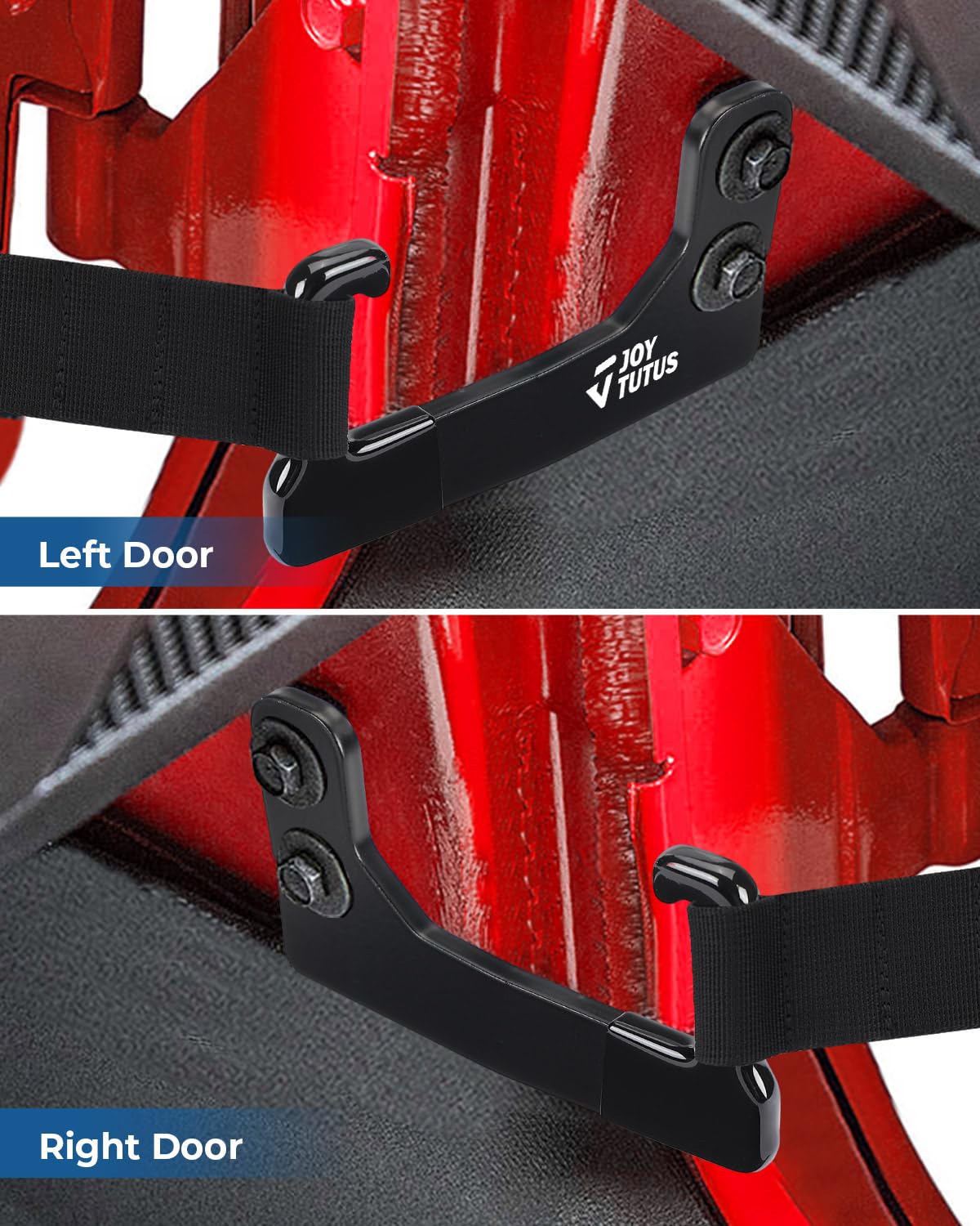Joytutus Front Door Limiting Straps Extension Brackets Compatible With 2007-2018 Wrangler Jk Jku 2/4 Doors, Heavy Duty With Rubb