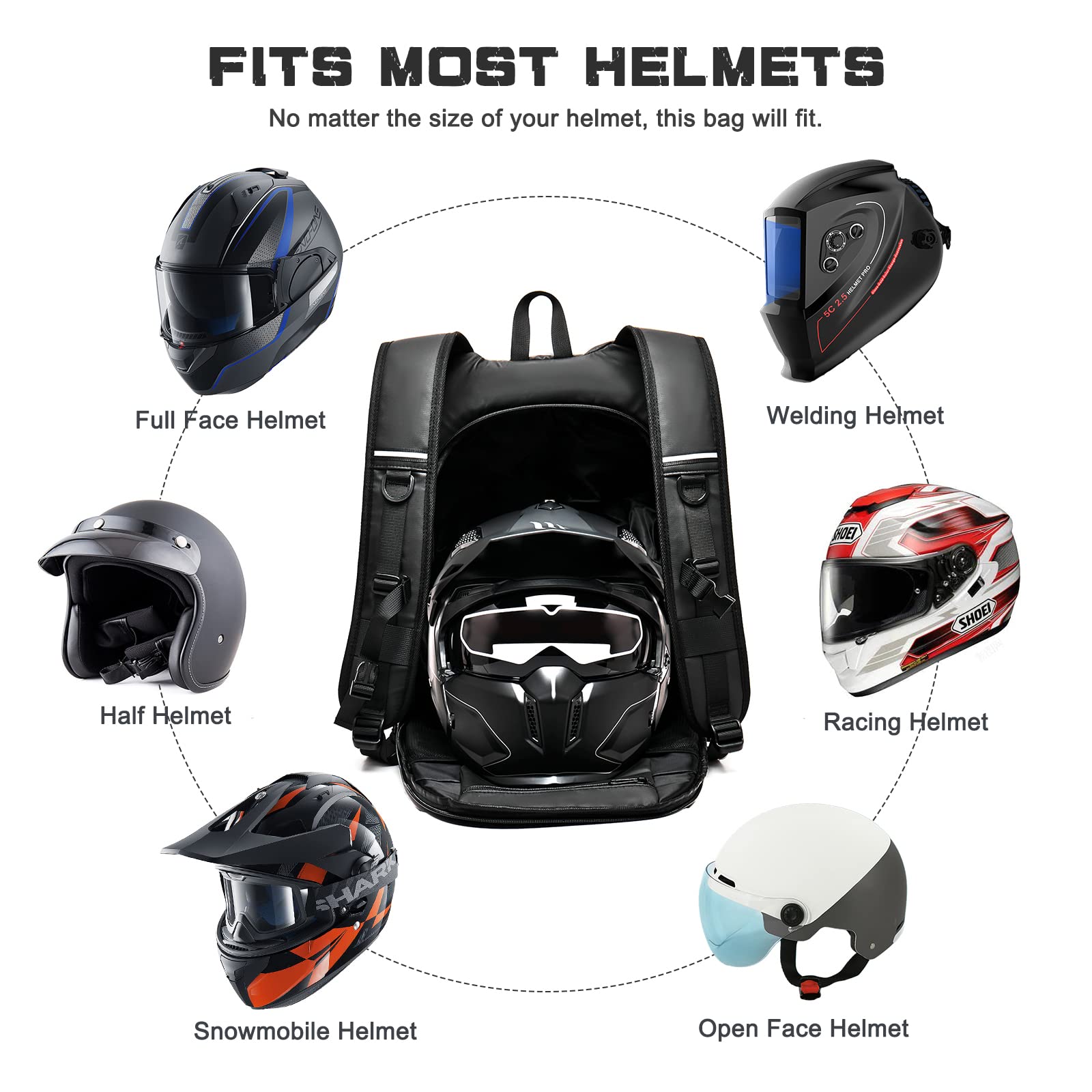 Weplan Motorcycle Backpack,Motorcycle Backpacks For Men And Women,Motorcycle Backpack Waterproof,Helmet Backpack Bookbag For Riding, Outing