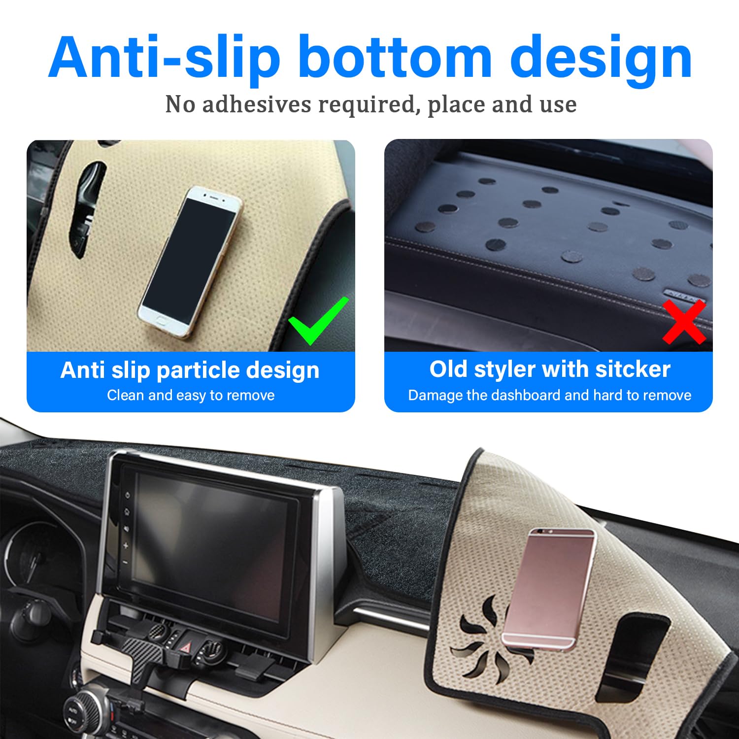 Remoch For Toyota Rav4 Accessories 2025 2024 2023 2022 2021 2020 2019 Dashboard Cover Dash Cover Mat Custom Fit Center Console C