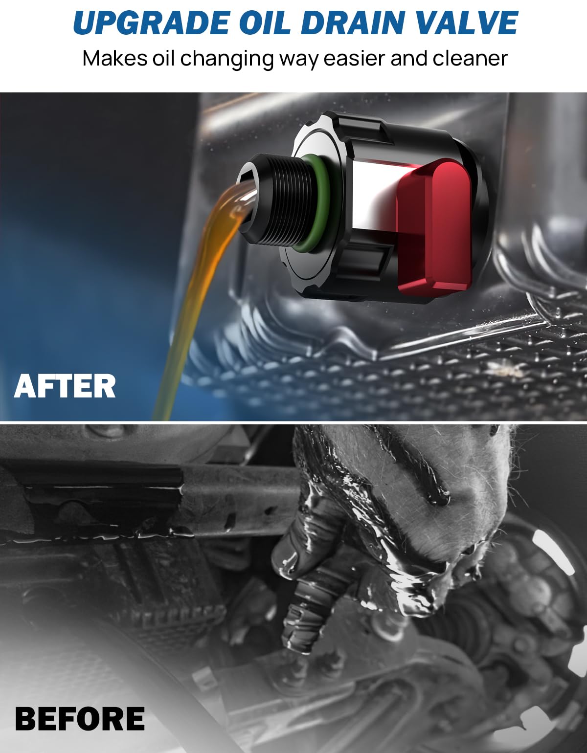 JOYTUTUS Oil Drain Plug Compatible with 2015-2024 F150 2.7L 5.0L Raptor Mustang, 2021-2024 Bronco V6 Oil Drain Valve, Replace BC