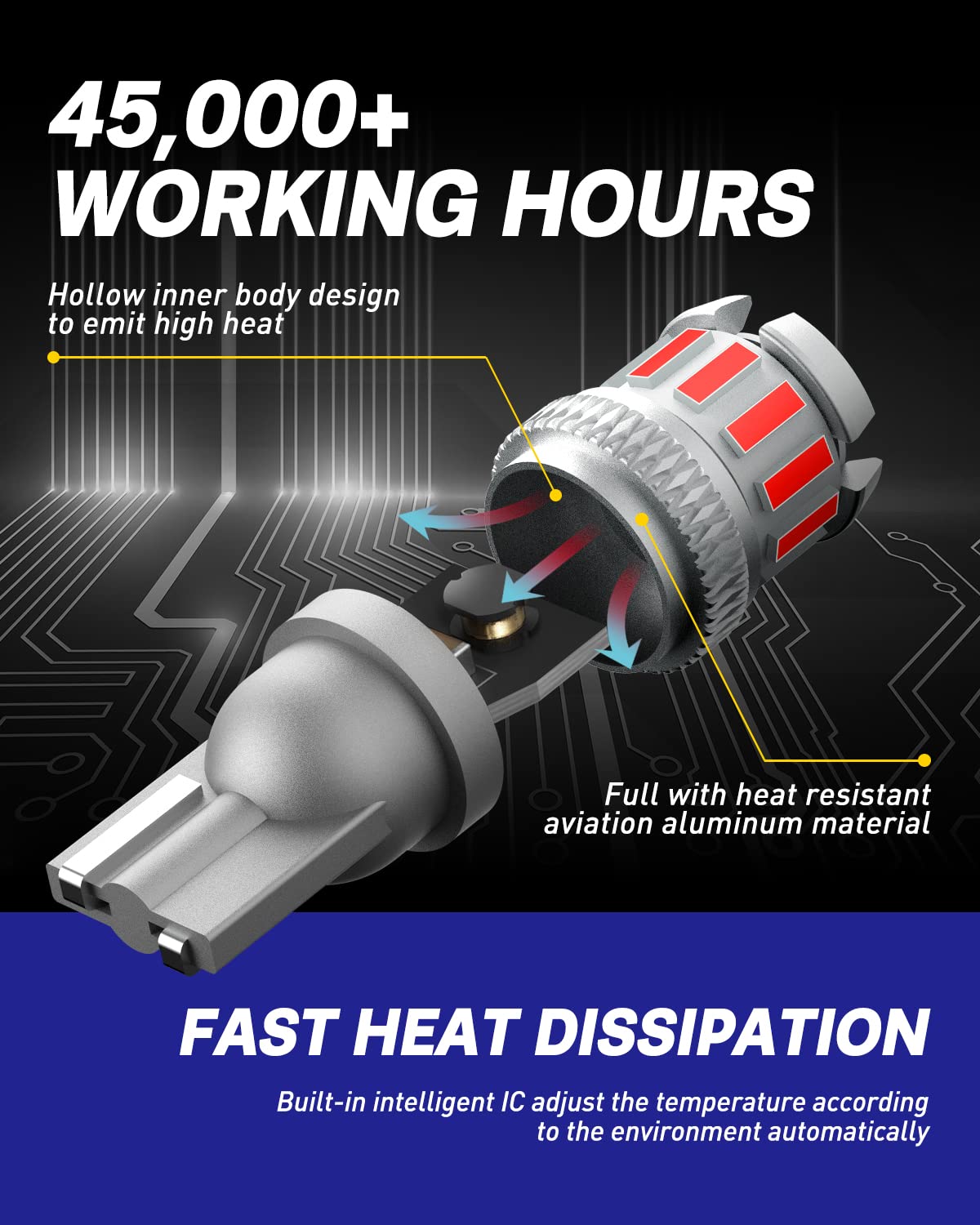 Autoone 194 Led Bulb Red, 300% Brighter T10 168 2825 W5W Led Bulbs For License Plate Light Dome Map Door Courtesy Interior Car L