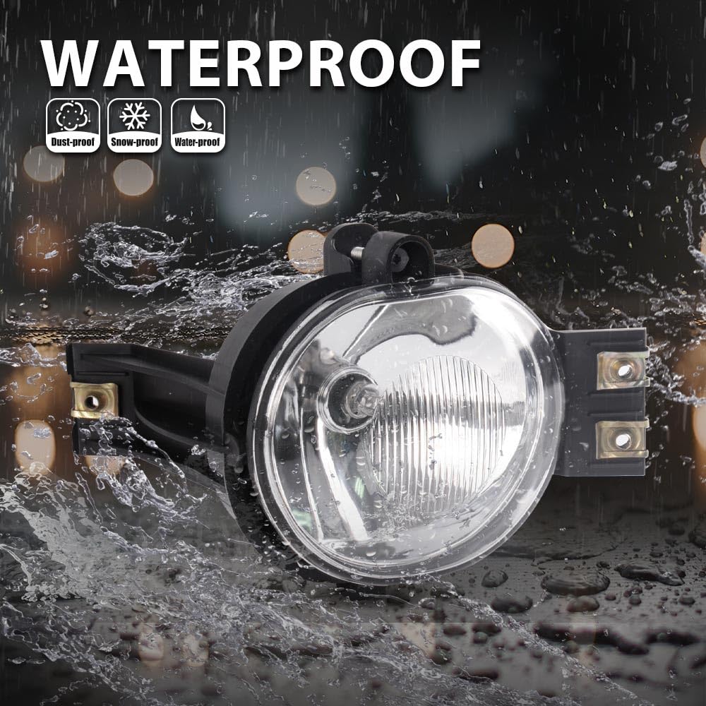 G-Plus Front Bumper Fog Lights Compatible With Dodge Ram 1500 2002-2008/2003-2009 Ram 2500 3500/2004-2006 Durango Pair+Bulb Driv