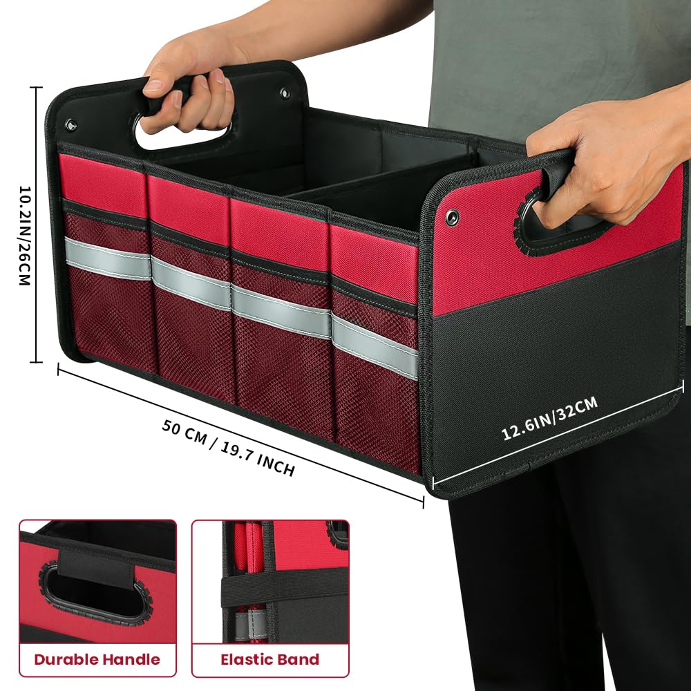 Winhunt Car Trunk Organizer, Car Storage And Organizer Reinforced Handles, 50L Waterproof Polyester Car Accessories Organizer Fo