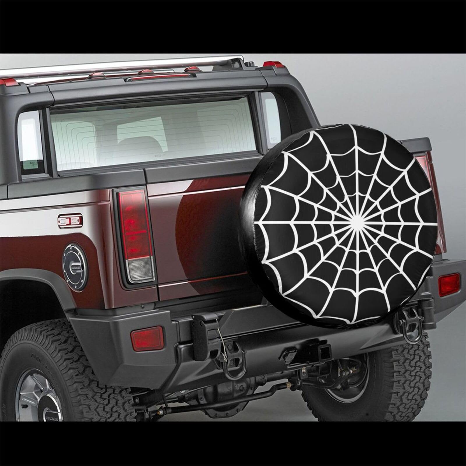 Spider Web Black Spare Tire Cover Waterproof Dust-Proof Tire Wheel Covers Weatherproof Wheel Tire Protector UV Sun Protection Ty