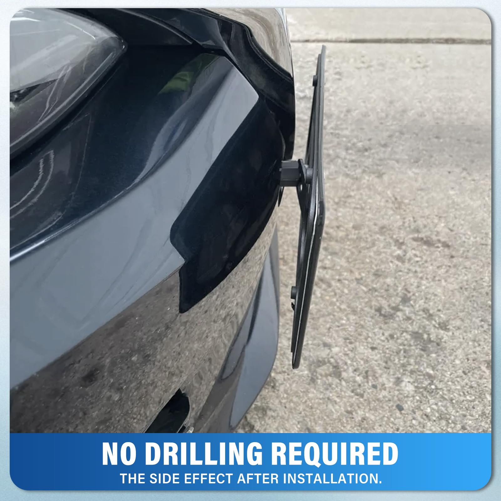 TDEBSSY Front Bumper License Plate Mount for Porsche Cayenne (2019-2023) - No Drill, Black, Model BSJ-A