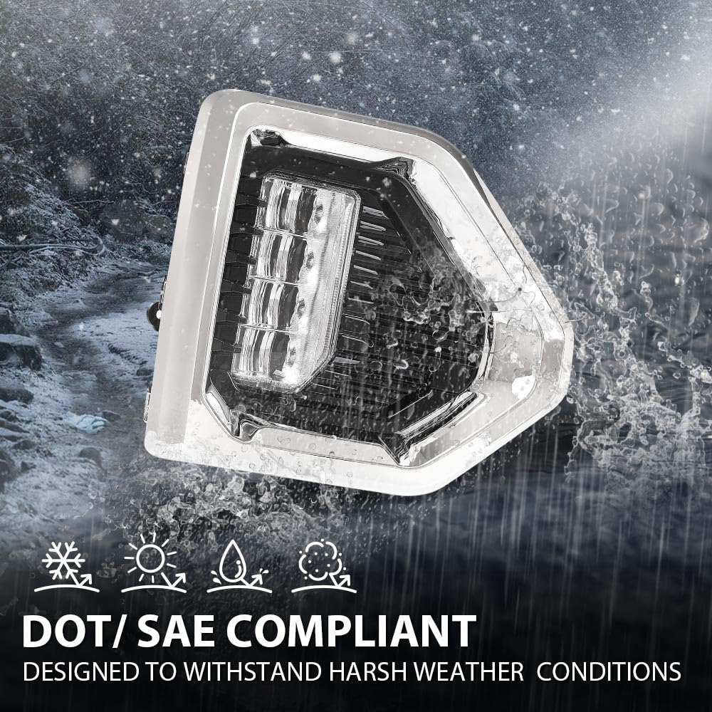 G-Plus Led Fog Lights W/Switch & Bezel Left And Right Side Compatible With Gmc Sierra 1500 Denali/Slt/At4 Models Only 2019-2021,