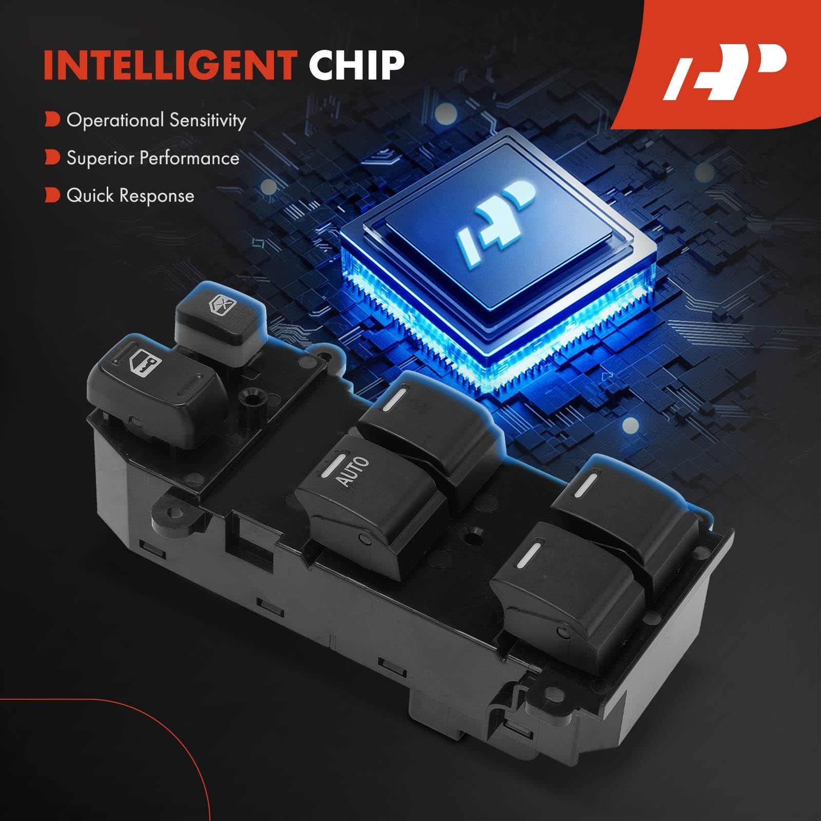 A-Premium Power Master Window Switch Compatible with Honda CR-V 2007-2011 Sport Utility, Front Left Driver Side, Replace # 35750SWAK01