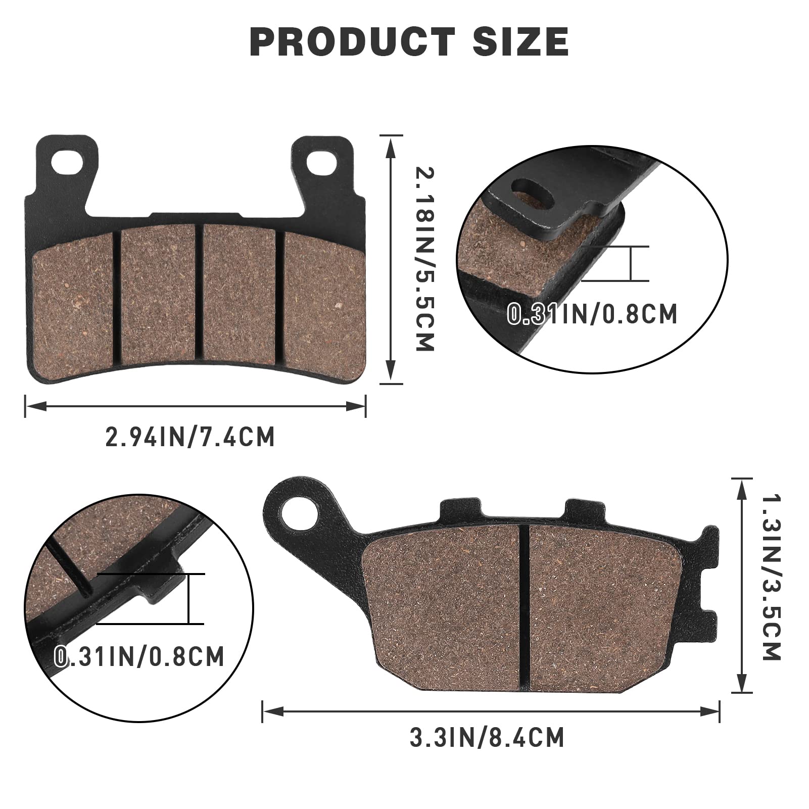 Sollon Front And Rear Brake Pads For Honda Cbr600 Rr 2003-2004 Cbr 600 F1 F2 F3 F4 F4I F5 F6 Sport 1999-2007 Cbr900Rr Fireblade 1998-2003 Cbr954 Rr 2002-2003 Cbr929 Rr 2000-2001