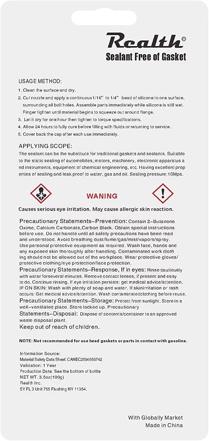 Silicone Gasket Maker Grey Oil 1 Pack, High Temperature Rtv 3.53 Oz Ultra Resistance Sealant High Strength Flange Sealing For Au