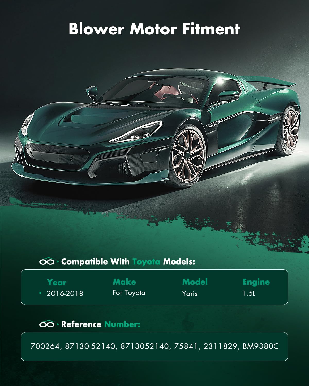 Scitoo 700264 Front Hvac Blower Motor With Fan Cage For Toyota For Yaris 2012-2018