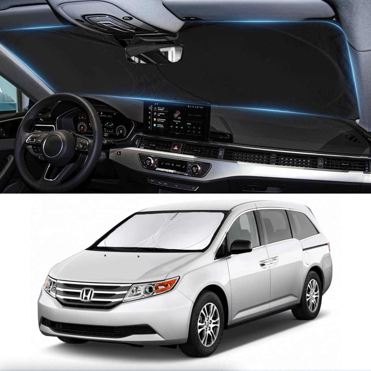 Custom Fit Odyssey Windshield Sunshade For 2011-2016 2017 Honda Odyssey Lx Ex Ex-L Touring Elite Accessories Front Window Shades