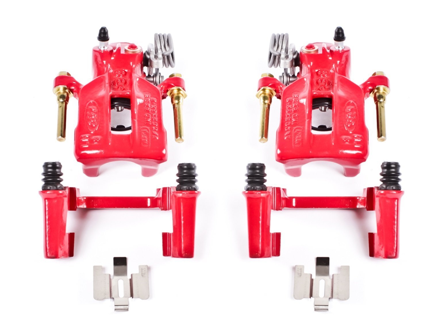 Power Stop S4824 Rear Pair Of High-Temp Red Powder Coated Calipers For 1994-1998 Ford Mustang Base | 1999-2004 Mustang Base & Gt