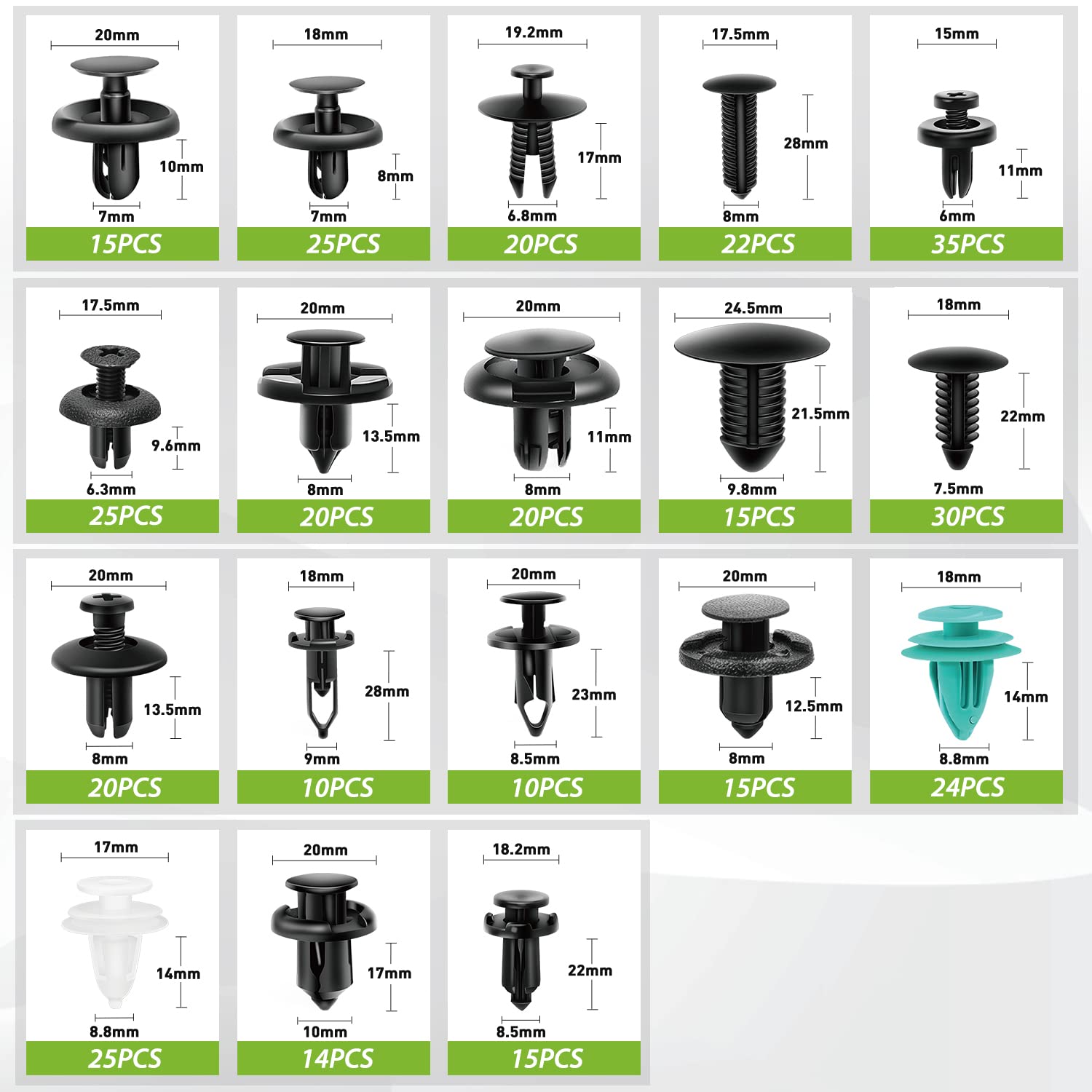 Frokom 36 Most Popular Sizes Nylon Bumper Fender Rivets,820Pcs Car Push Retainer Clips Fasteners Cars Body Kits,Fasteners Remover For Ford Gm Toyota Honda Chrysler Bmw Benz Nissan Subaru Audi