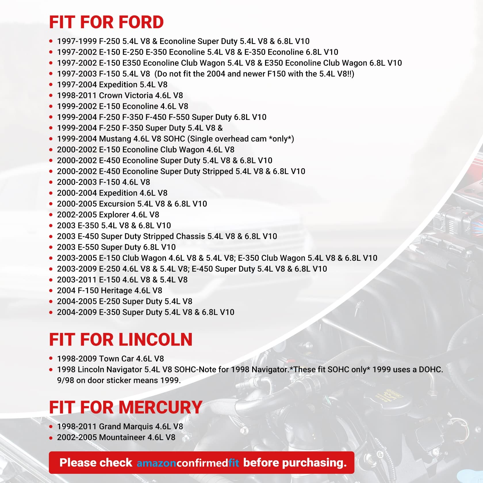 Carbole Pack Of 8Pcs Ignition Coils Compatible With Ford Lincoln Mercury 4.6L 5.4L 6.8L V8 V10 Replacement For Dg508 Dg457 Fd503