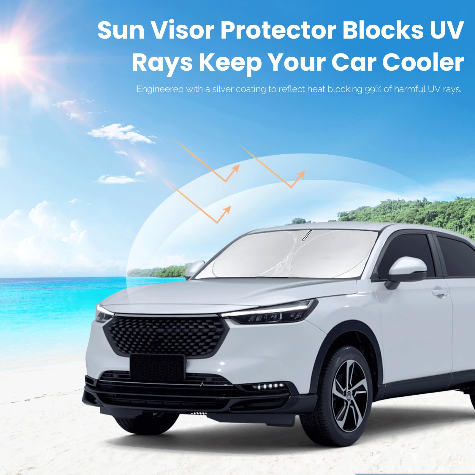 Custom Fit Hr-V Windshield Sunshade For 2021 2022 2023 2024 2025 Hr-V (Lx Sport Ex Ex-L) Accessories Front Window Cover For Wind