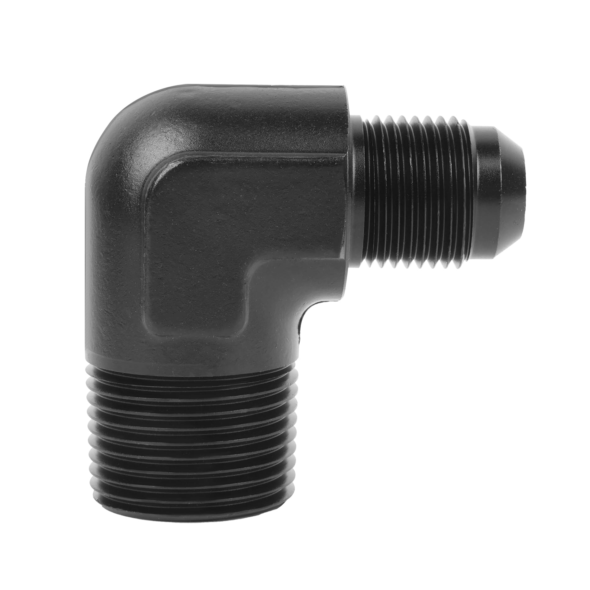 Evil Energy 8An Male Flare To 3/4'' Npt Pipe 90 Degree Fitting Adapter Aluminum Black