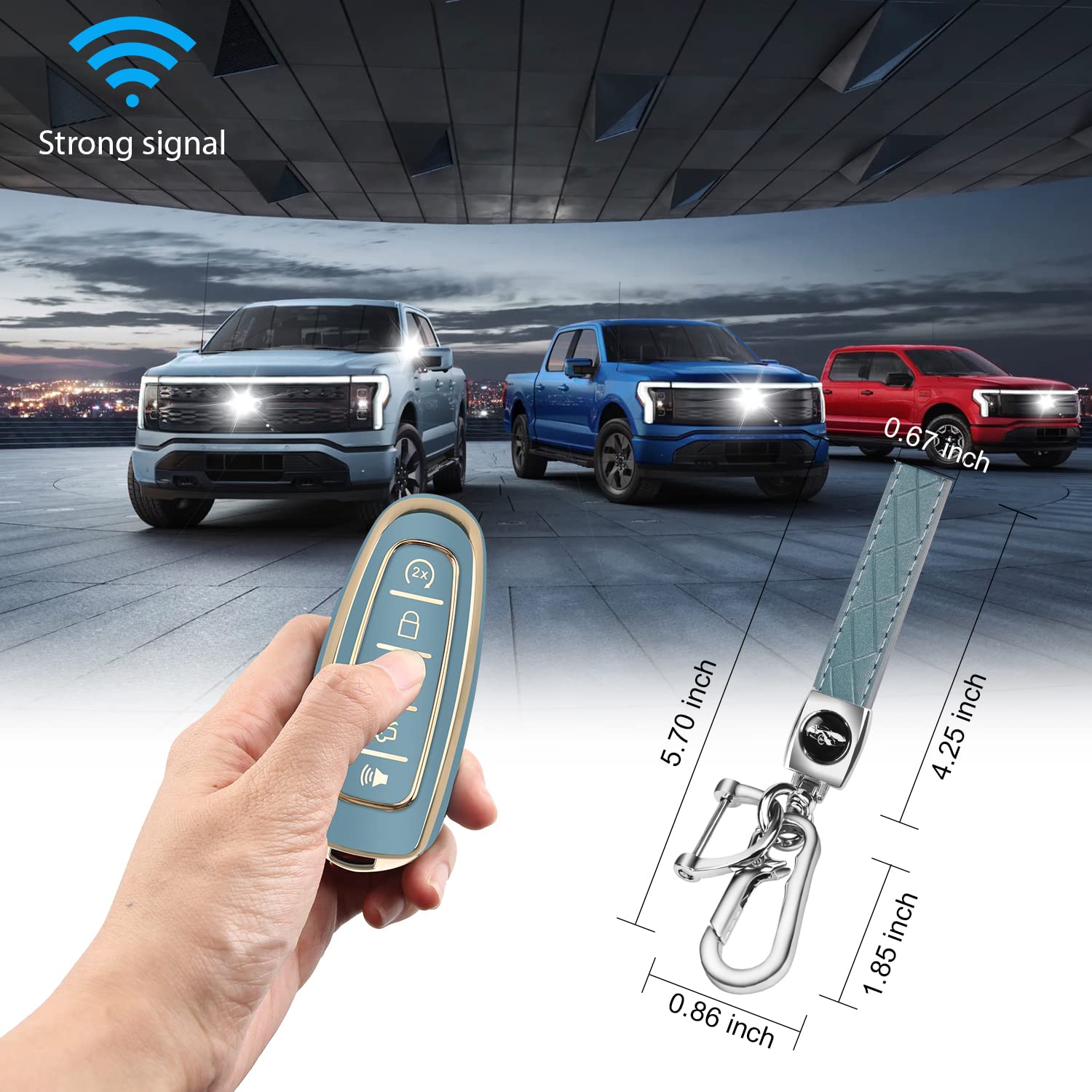 Qbuc For Ford Key Fob Cover,360 Tpu Car Key Case Protector With Keychain Compatible With Ford C-Max Edge Escape Expedition Explo