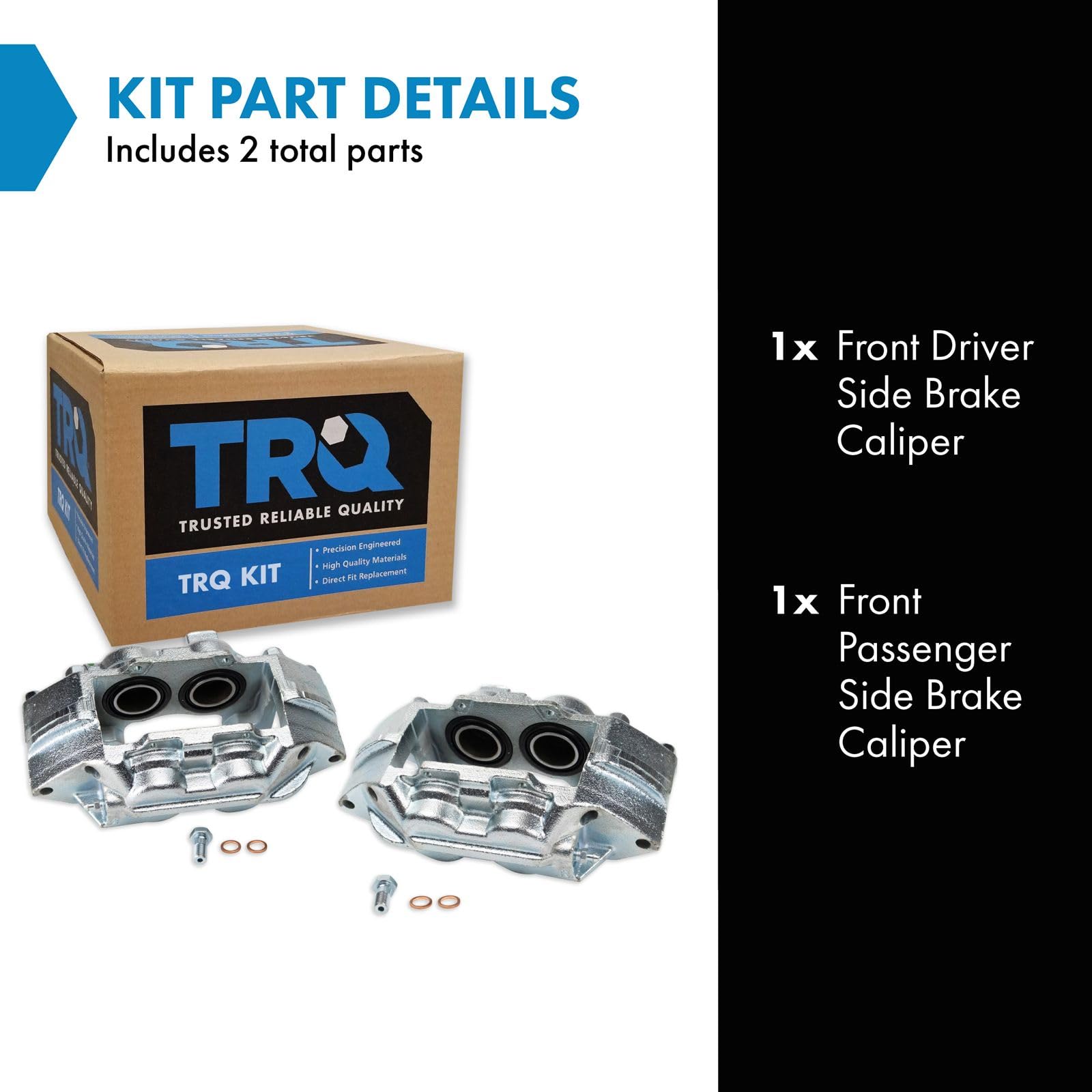 Trq Front Brake Caliper Set Compatible With 2015-2019 Chevrolet Colorado Gmc Canyon