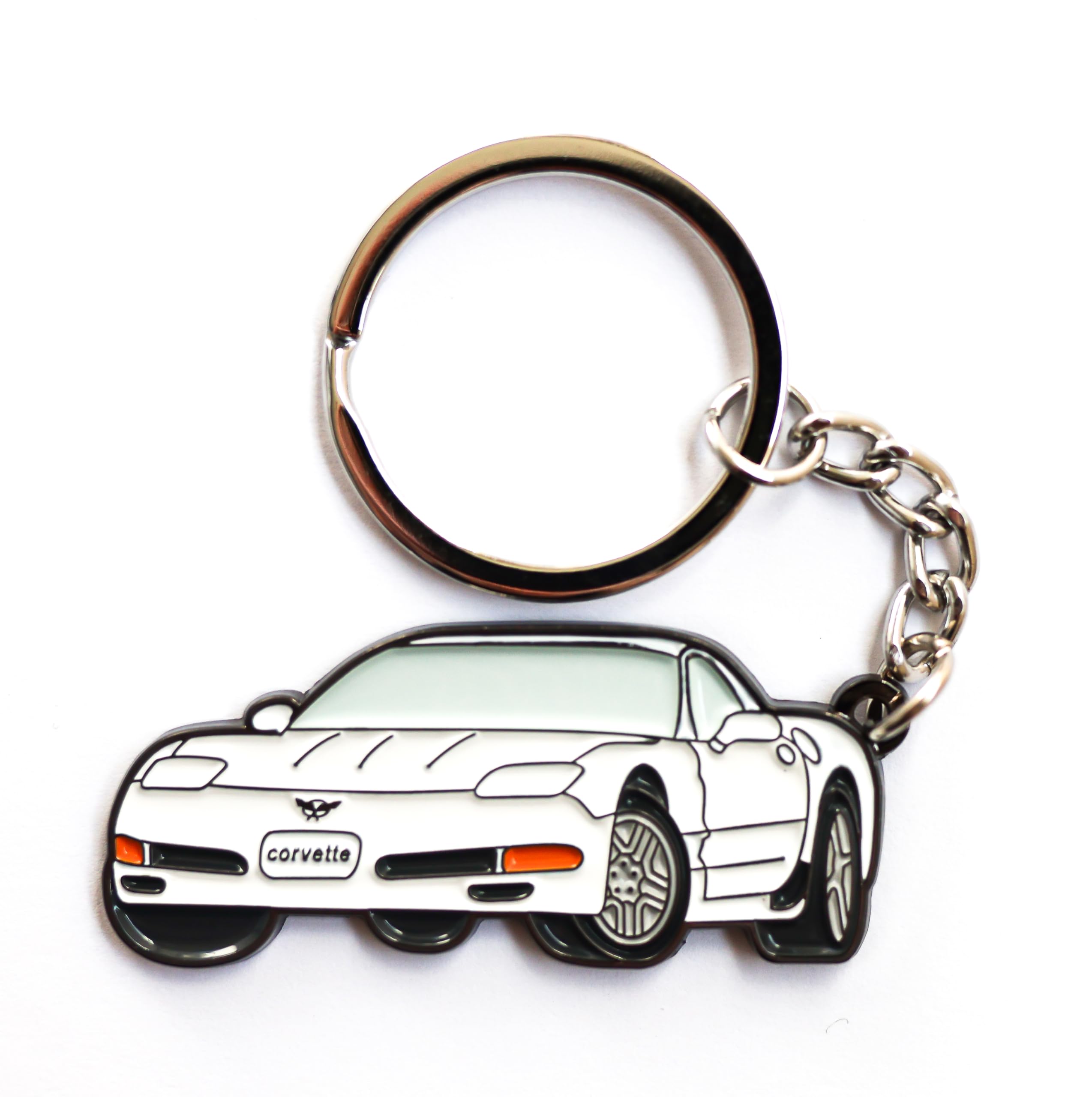 Whitaker World LLC C5 Corvette Keychain (Speedway White)