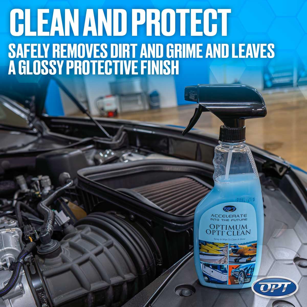 Optimum Opti-Clean Waterless Wash And Protect - Concentrated Waterless Car Cleaning Spray And Polymer Protection (1 Gallon)