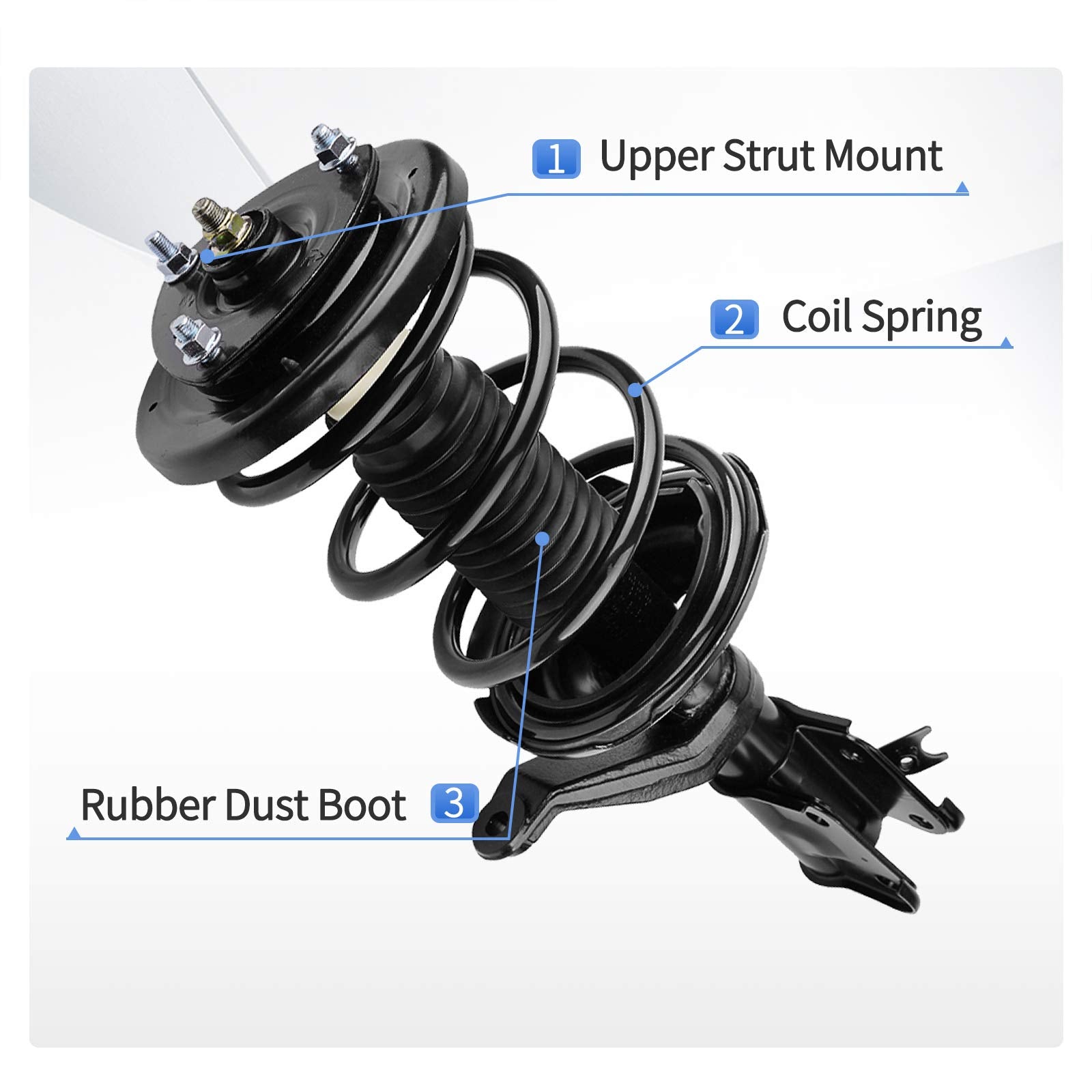 Yitamotor Front & Rear Struts Complete Strut Suspension Compatible With 2001-2005 Civic
