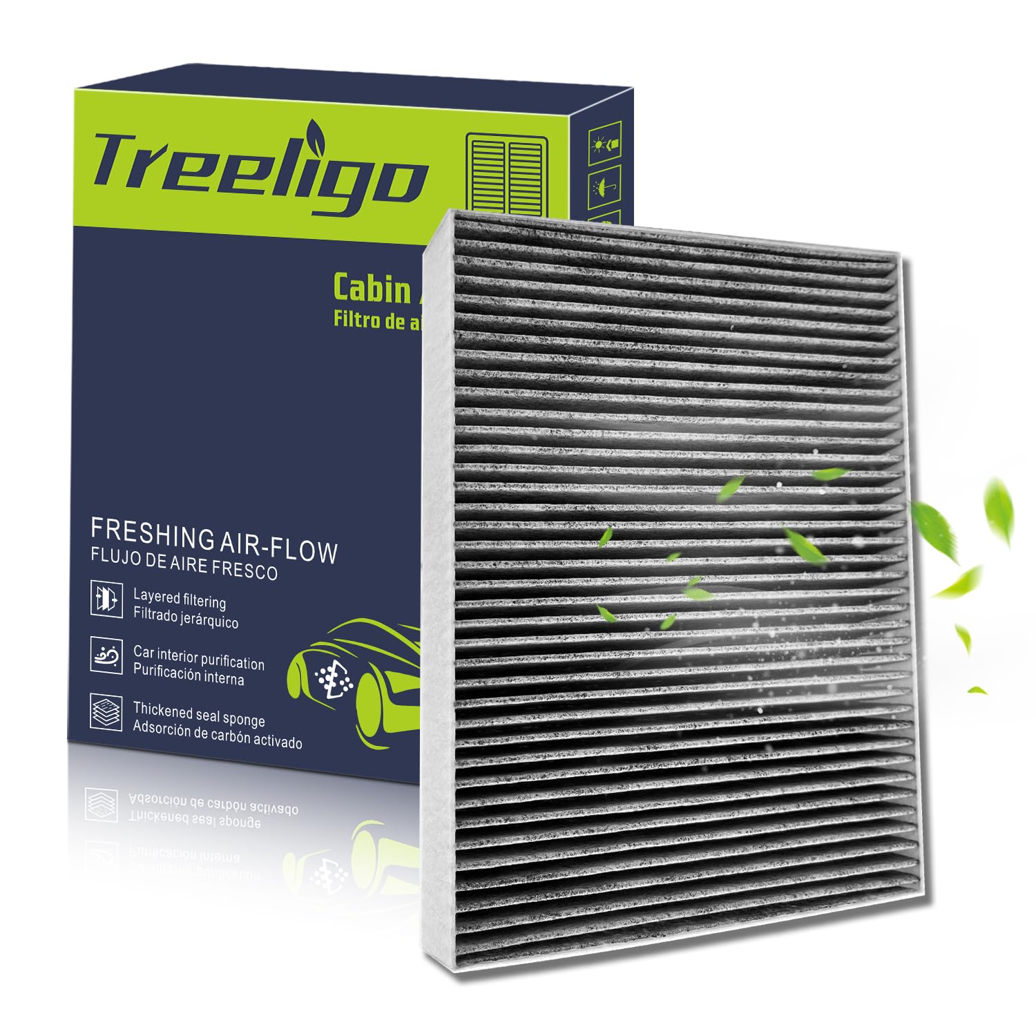 Treeligo Cf10364 Cabin Air Filter Compatible With Chrysler 300,For Dodge Challenger Charger Magnum,Coconut Shell Activated Carbo
