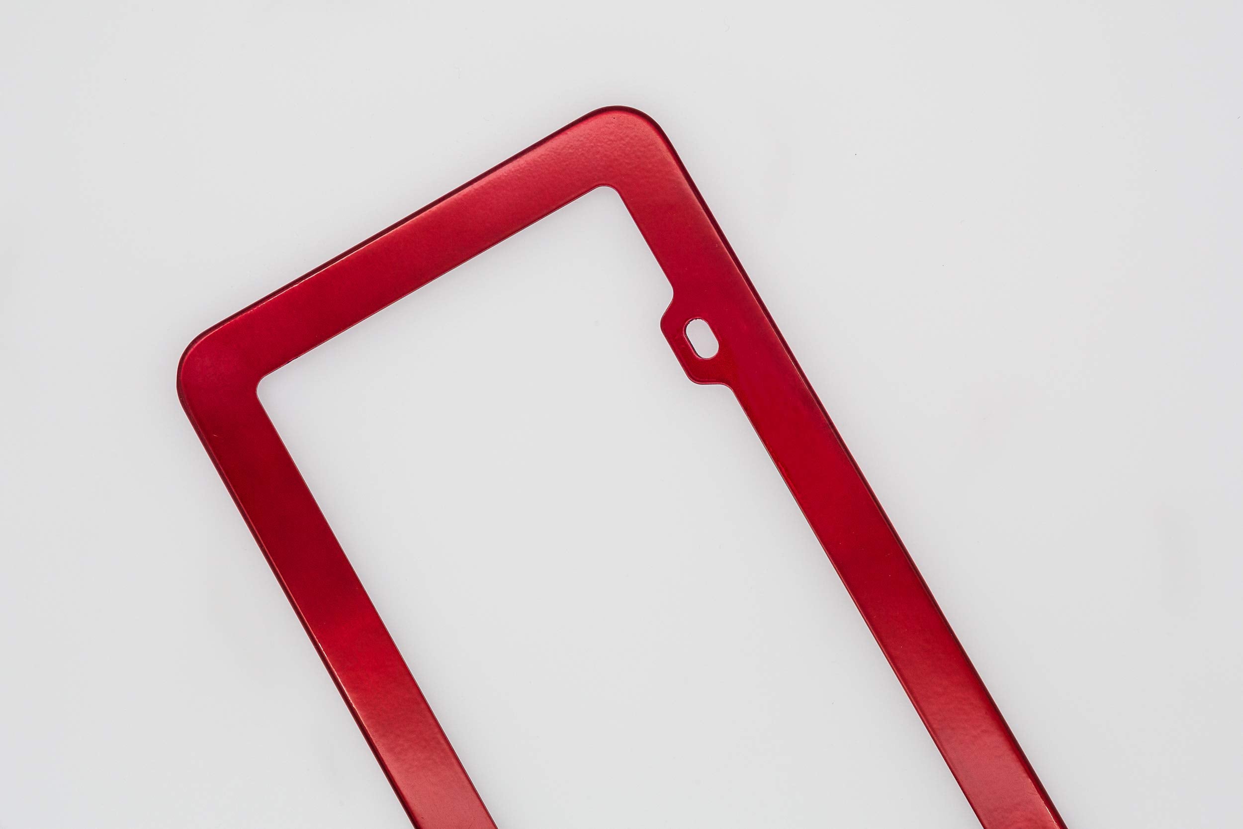 Creathome 2Pcs Stainless Steel License Plate Frames With Shining Red Color