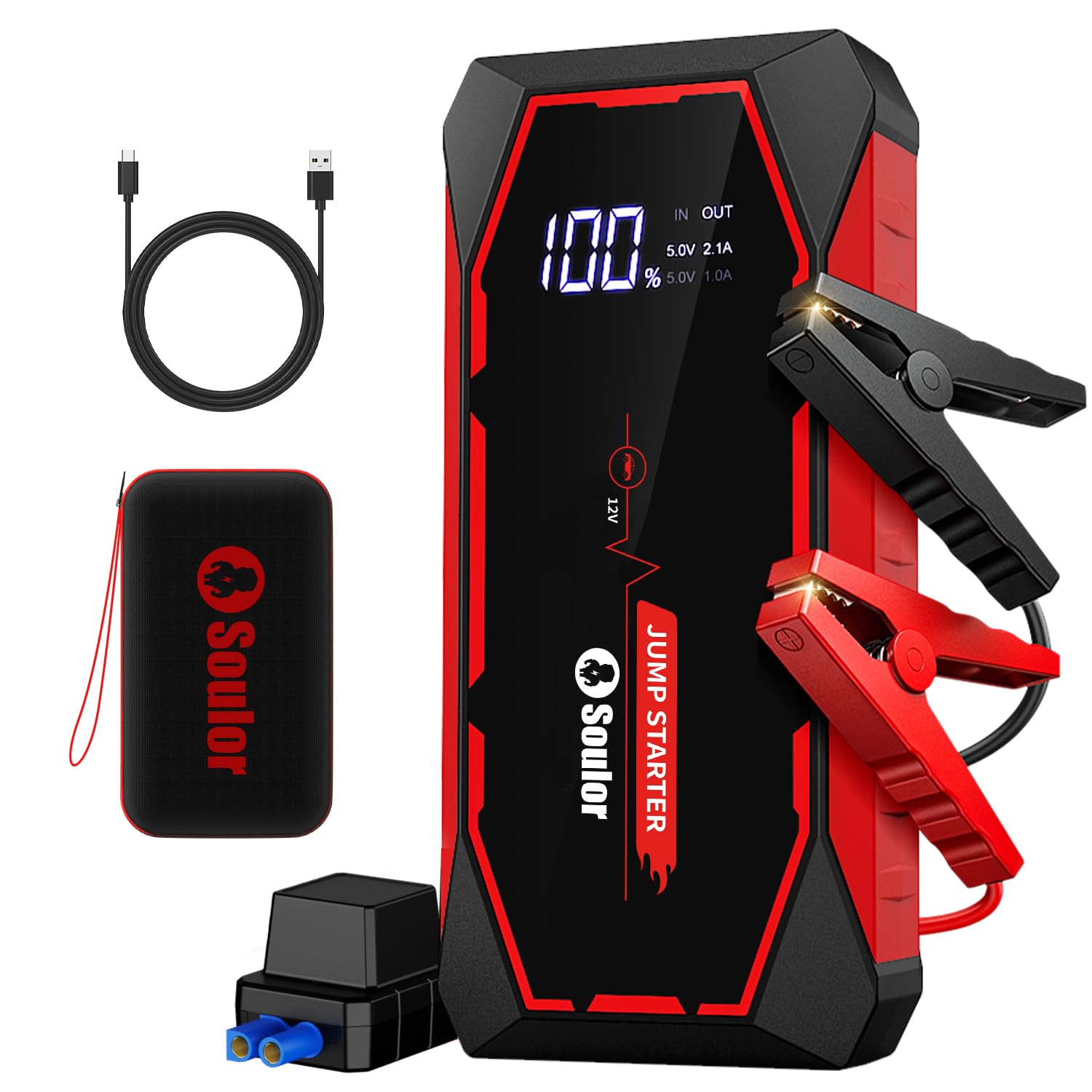 Jump Starter, 5000A Battery Jumper Starter Portable, Car Battery Jump Starter, Power Booster Pack 12V Lithium Jump Box with Jump