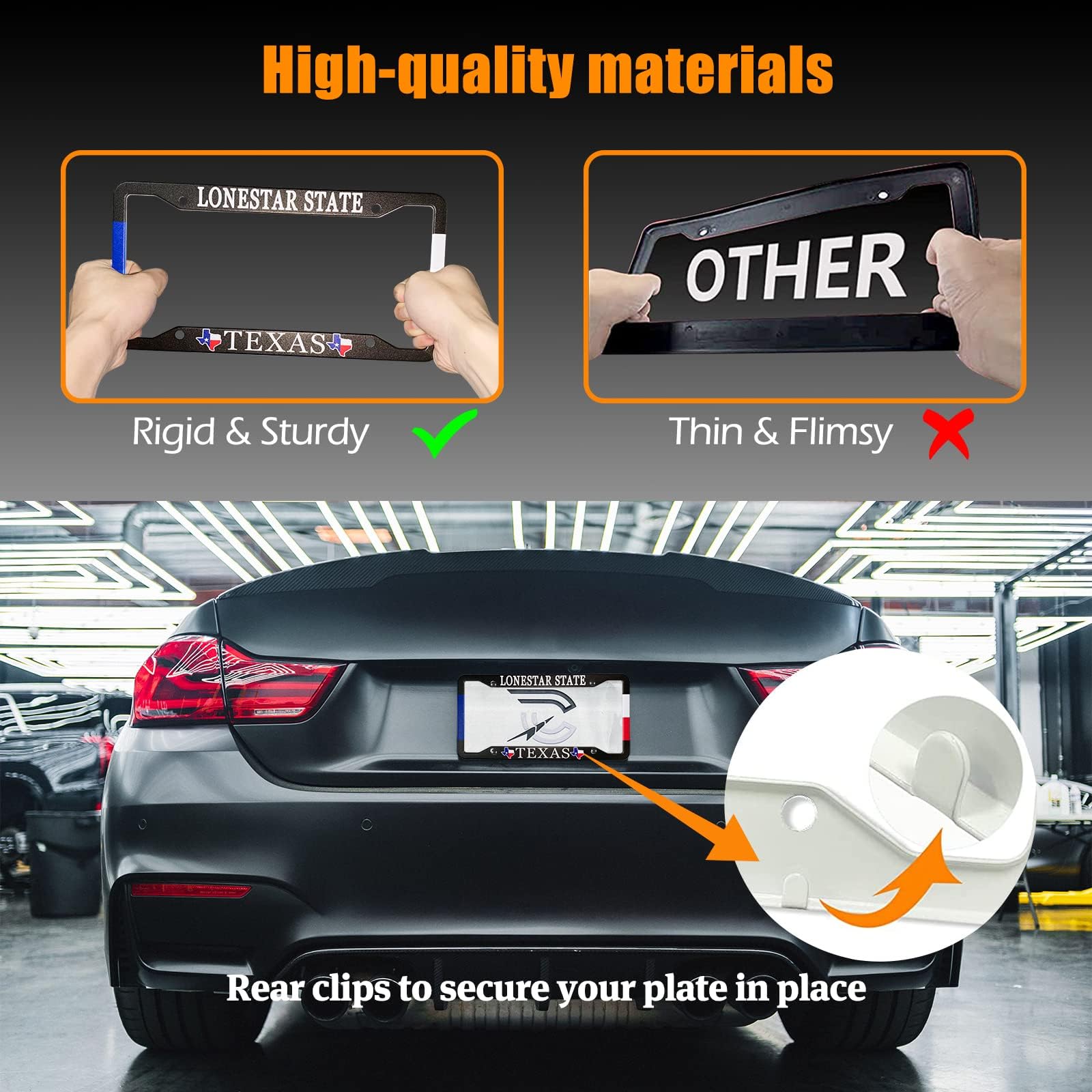 Texas License Plate Frame American Lonestar State Metal License Plate Cover Front Plates Frames Car Tag Frame For Women Men Us V