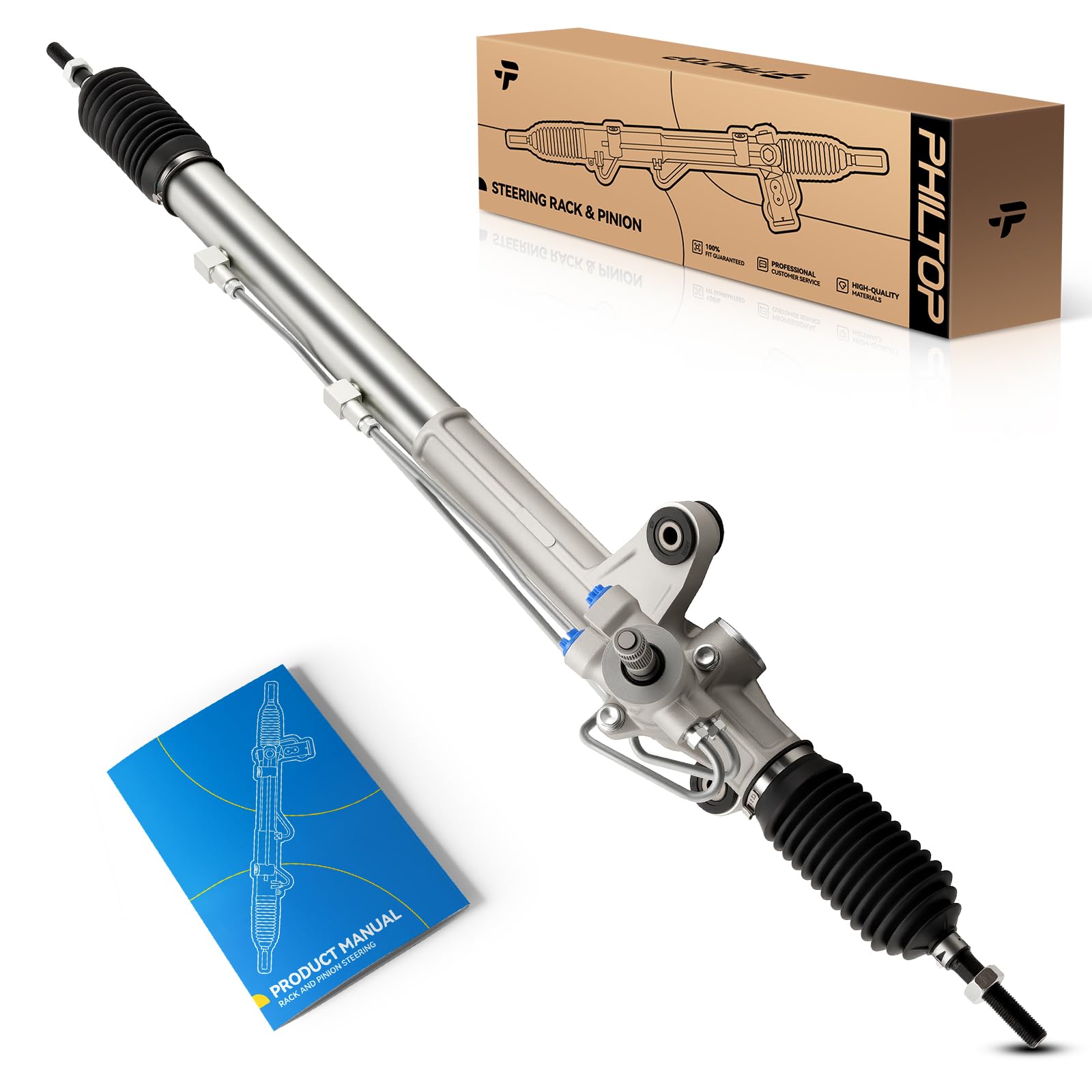 PHILTOP Power Steering Rack and Pinion Compatible with Honda Accord 2003 2004 2005 3.0L (Only for Manual Trans), Hydraulic Rack 