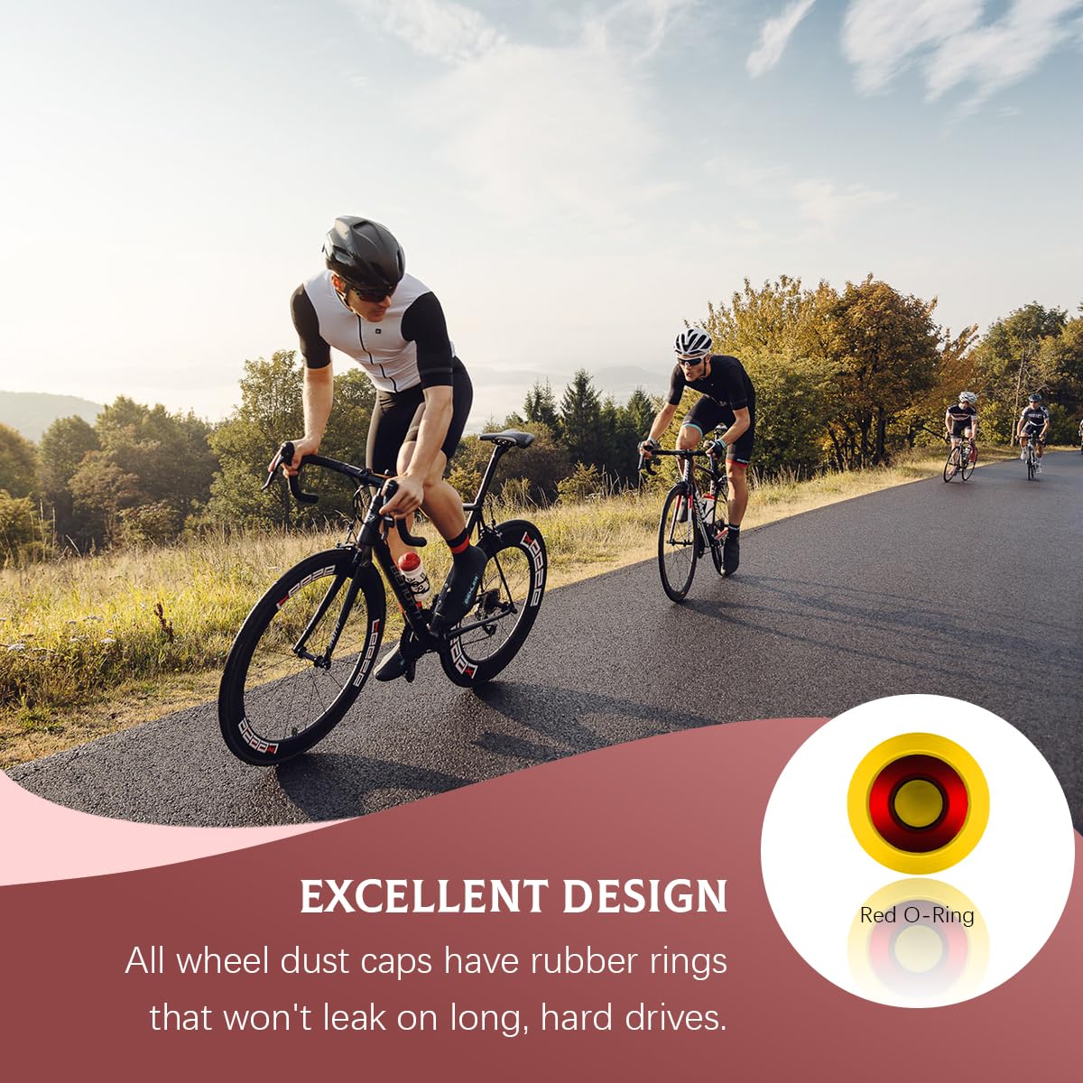 Ziciner 50 Pcs Tire Valve Stem Caps, Plastic Car Tyre Valve Cap With O Rubber Seal, Dustproof Airtight Seal Wheel Stem Covers, U