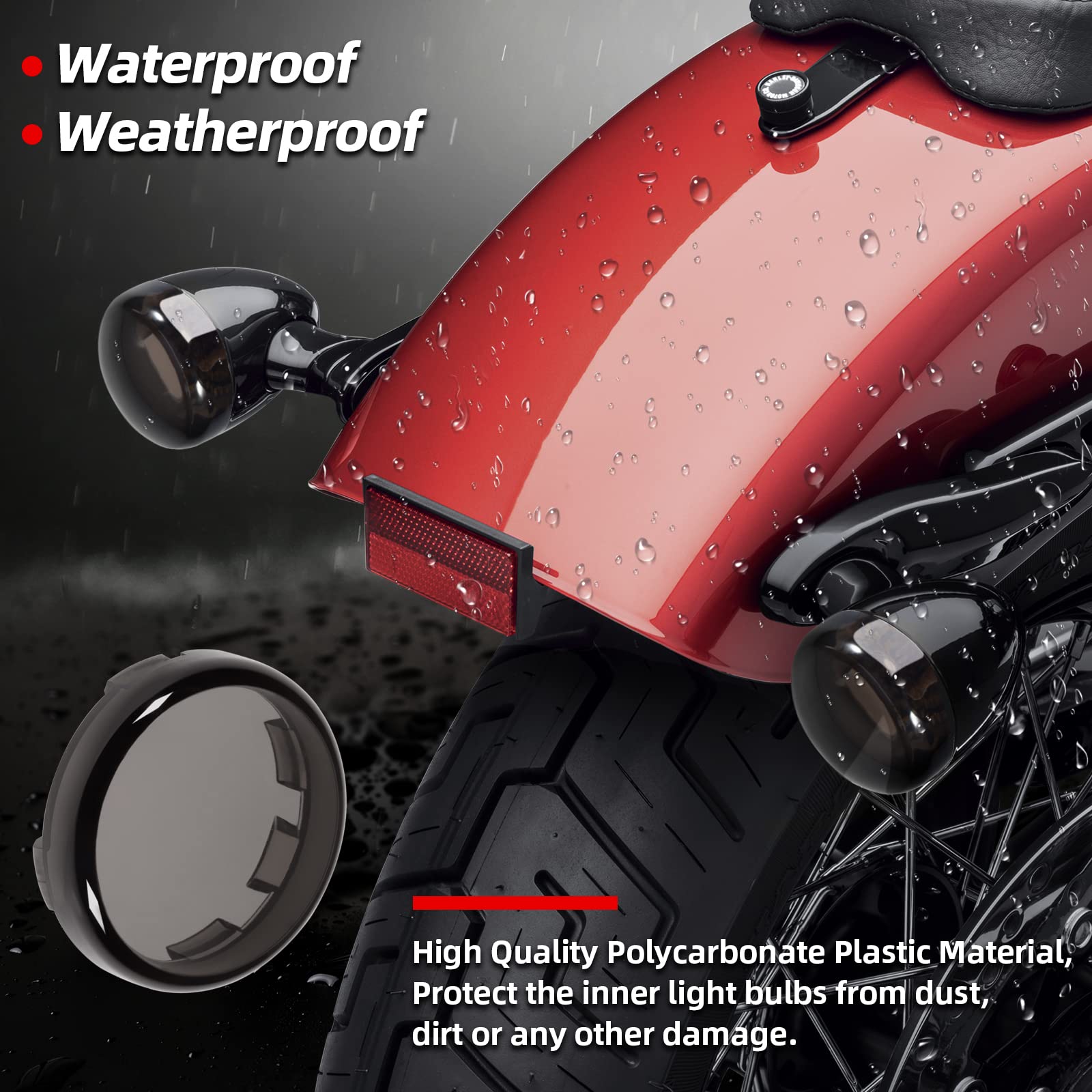 Amazicha Smoke Bullet Turn Signal Light Lens Cover Upgraded Anti-Scratch Lenses Compatible For Harley Davidson Sportster, Softail, Road King, Road Glide, Street Glide, Electra Glide 2000-2024