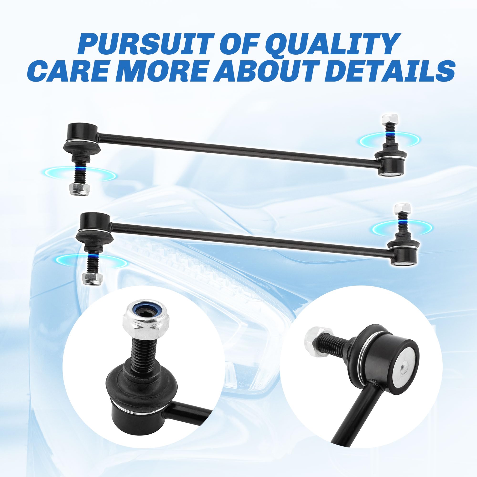 Rockplanet Sway Bar Link Front, Automotive Replacement Sway Bar Link Kits 2Pcs Compatible with Buick Enclave, Chevy Traverse, GM