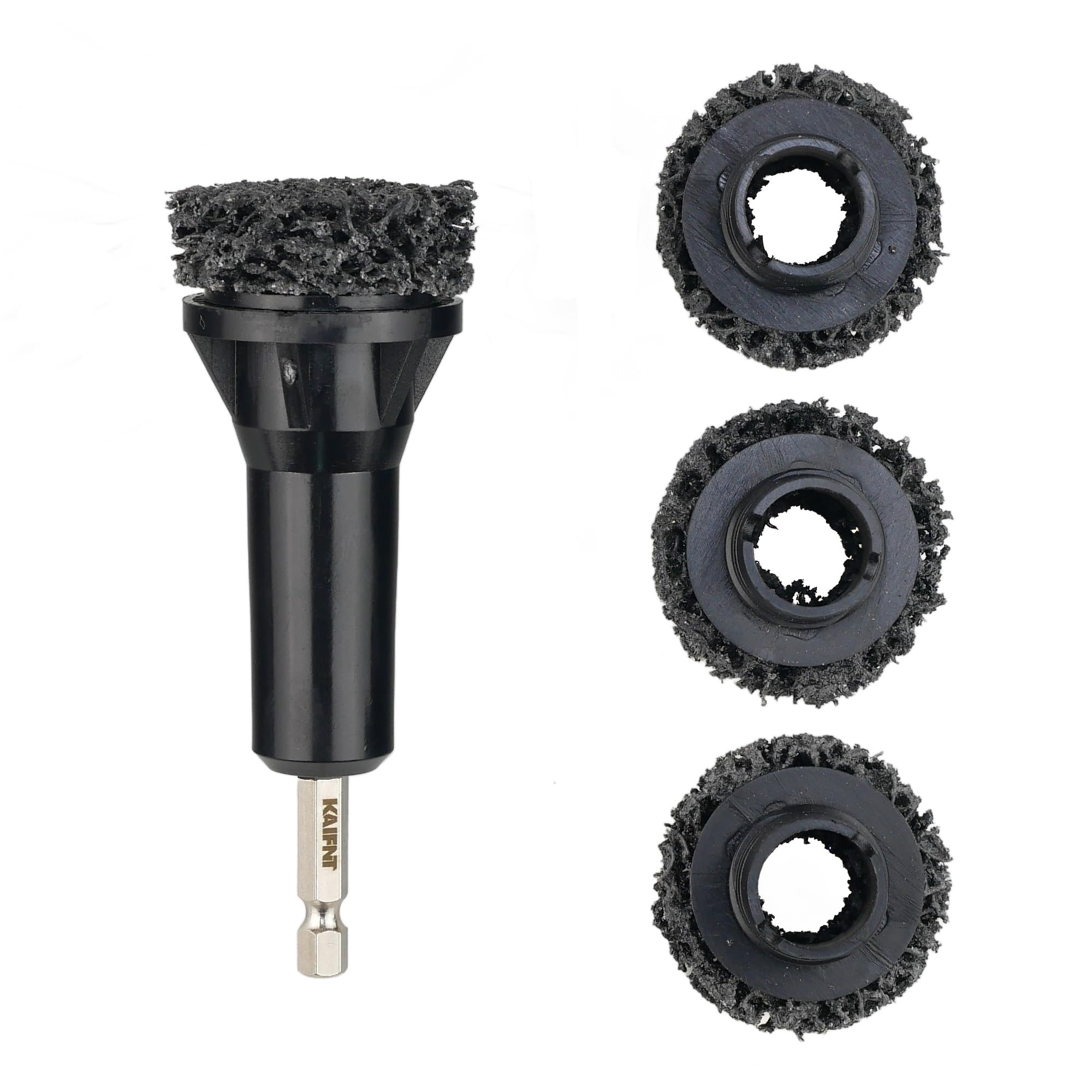 Kaifnt K233 Wheel Hub Resurfacing Kit, Brake Surface And Stud Cleaner, 1/2-Inch Drive, 4 Pads