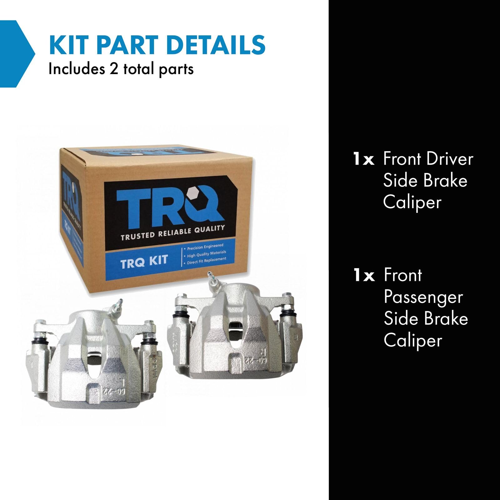Trq Front Brake Caliper Set Compatible With 2009-2010 Pontiac Vibe 2008-2014 Scion Xd 2009-2018 Toyota Corolla 2009-2013 Matrix