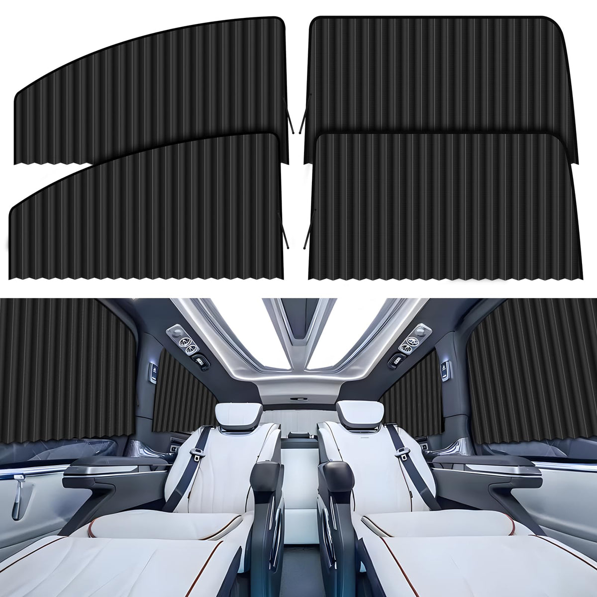 ZATOOTO Car Window Shades 4 Pack Blackout Side Window Sun Shade Privacy Car Window Blind Curtains Magnetic Car Sun Shade for Bab