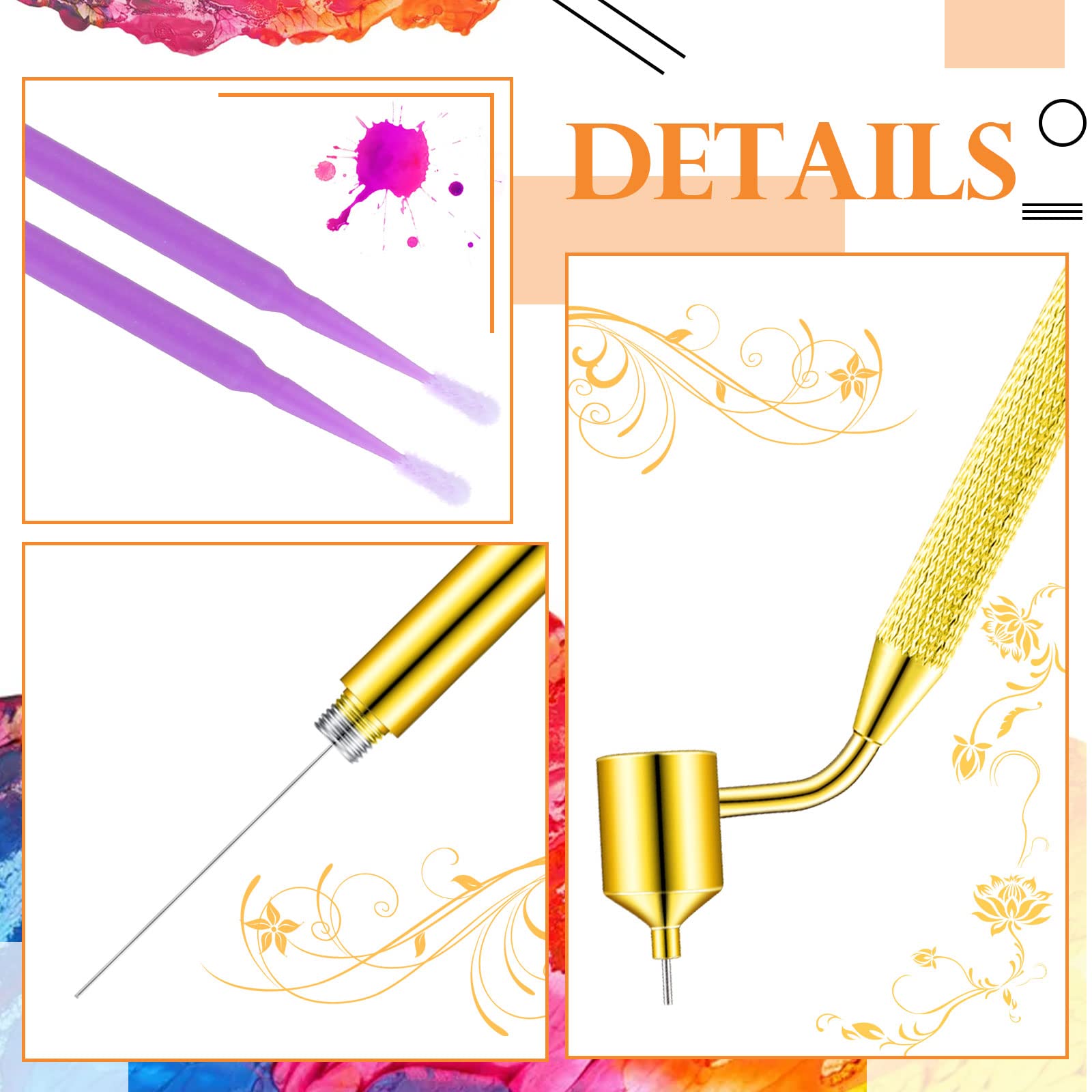 Tondiamo 100 Pack 0.5mm Gold Touch Up Paint Brushes for Auto Repair & Detailing
