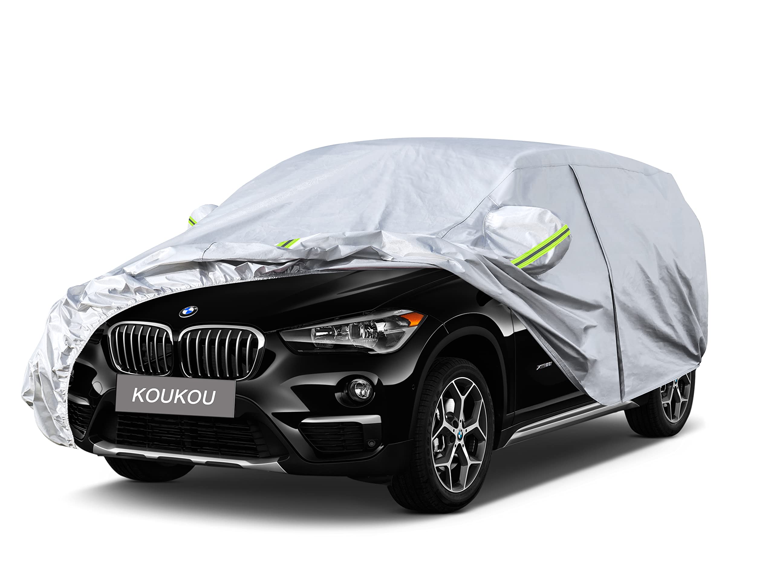 Koukou 6 Layers Car Cover Custom Fit Bmw X1 From 2009 To 2025, Waterproof All Weather For Automobiles, Sun Rain Dust Snow Protec