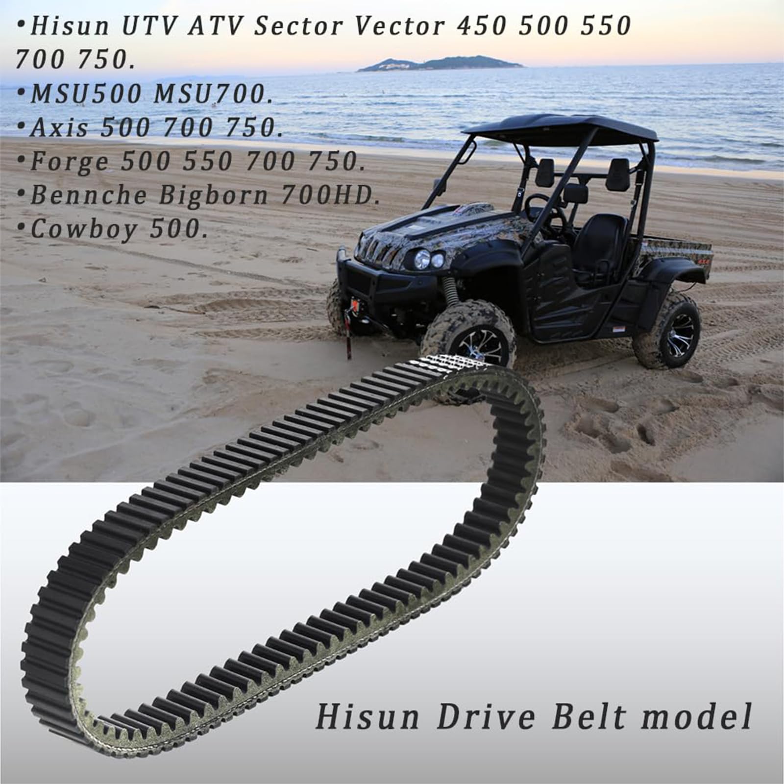 Qymoto Hisun 550 Drive Belt For Hisun Sector Vector 450,500,550,700,750,Axis500,Axis700,Msu500,Coleman Ut500 550,Cub Cadet Challenger 500 700 Parts