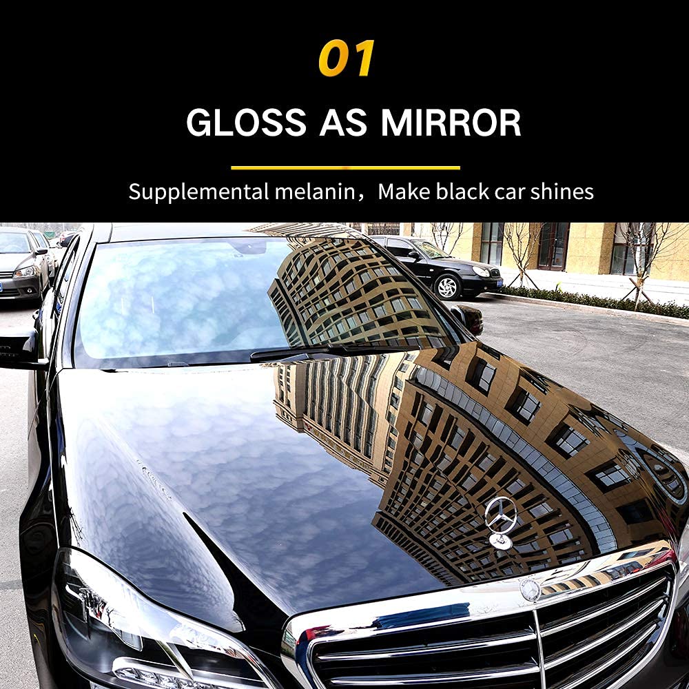 Weica Car Wax Black Solid For Black Cars, Carnauba Car Wax Kit Cleaner, Car Waxing Scratch Resistance Auto Ceramics Coating 180G With Free Waxing Sponge And Towel-Black