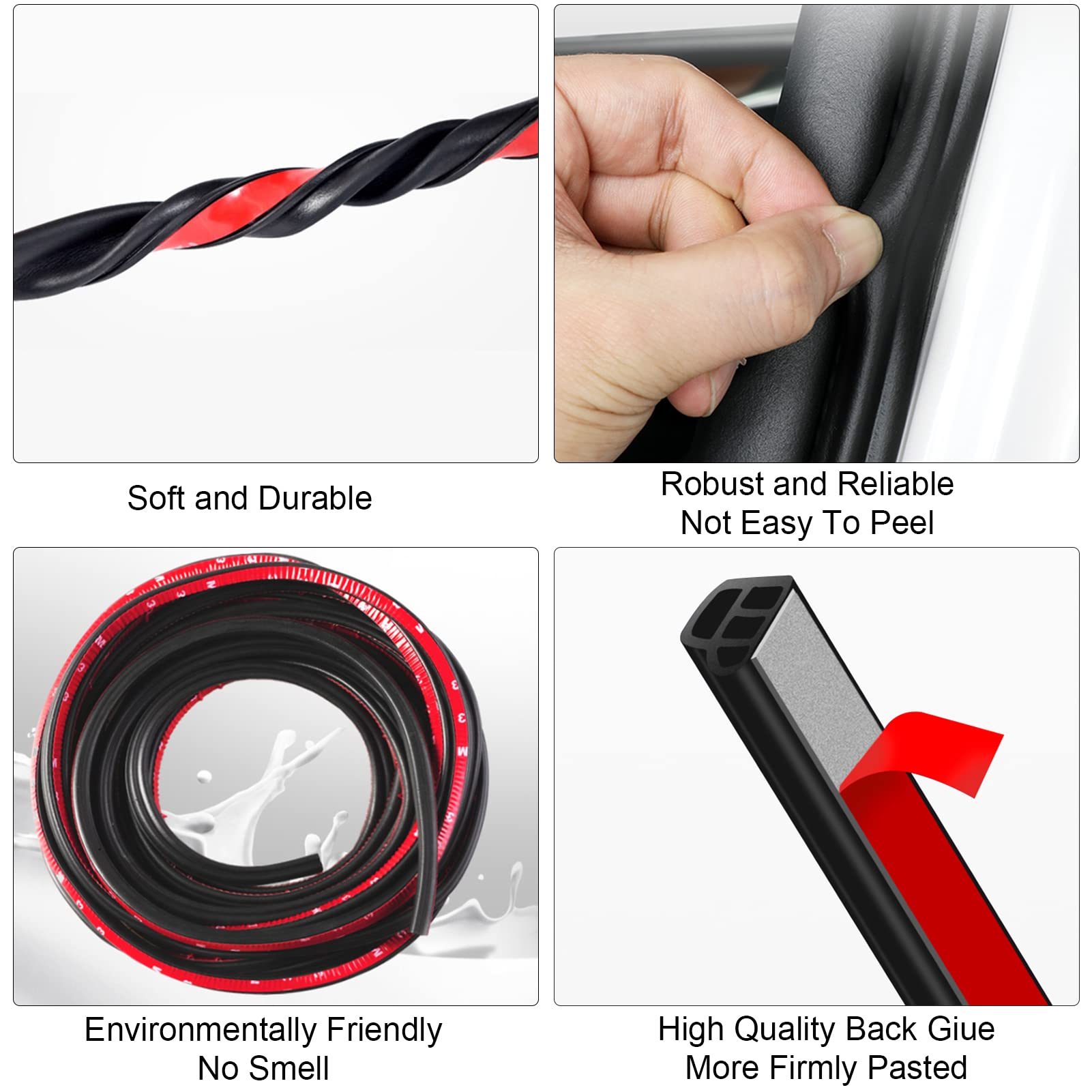 Dotaatdw Car Door Seal Strip Car Weather Stripping Double Layer L Shape Self Adhesive Auto Door Soundproofing Weatherstrip For C