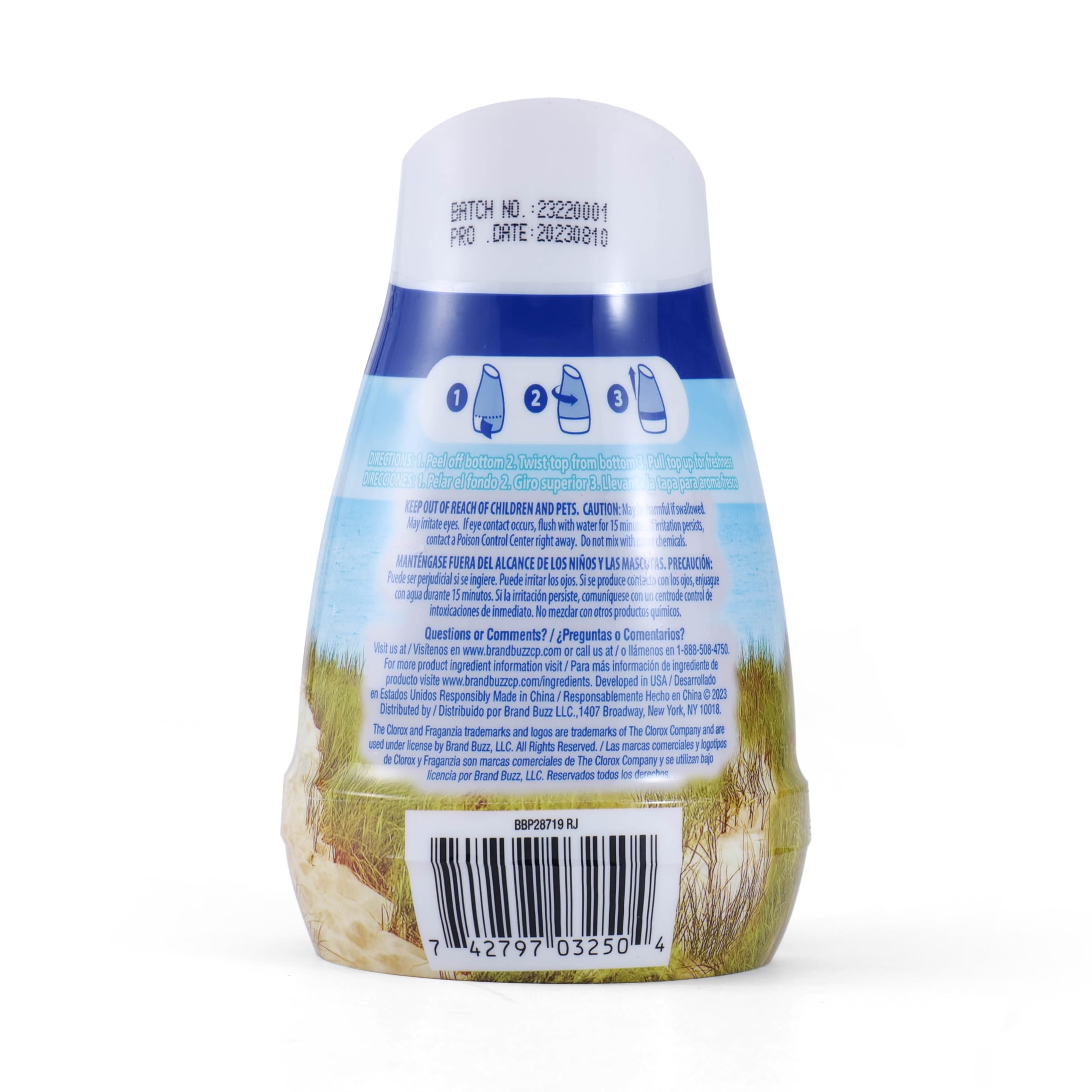 Clorox Fraganzia Cone Gel Air Freshener - Fresh Ocean Breeze - Long-Lasting Gel Air Freshener For Closets, Bathrooms, Kitchens,