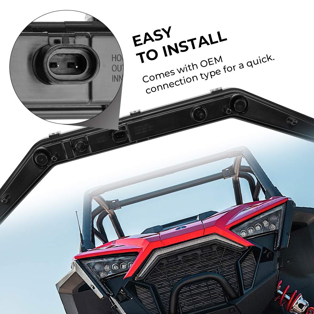 Kemimoto Pro Xp Light Compatible With 2020-2025 Rzr Pro Xp/Rzr Pro R/Rzr Turbo R, Rzr Pro Xp Front Accent Light Led Center Grill Light Front Light Easy Installation #2884346