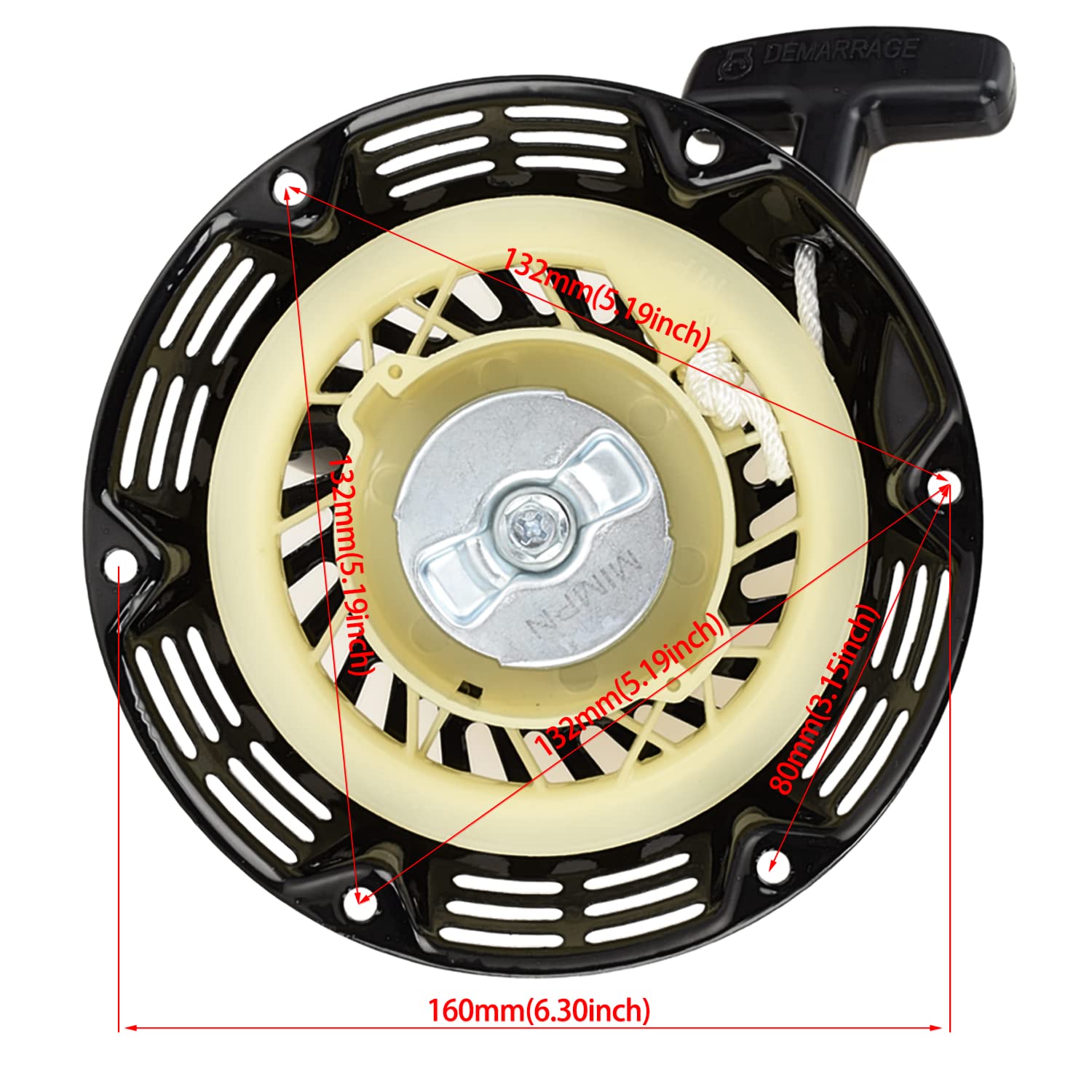 Fvrito Pull Recoil Starter Start for 196cc 5.5hp 6.5hp Hensim Baja Warrior Heat Mb165 Mb200 Mini Bike Blaster BB65 Sand Dog SD65