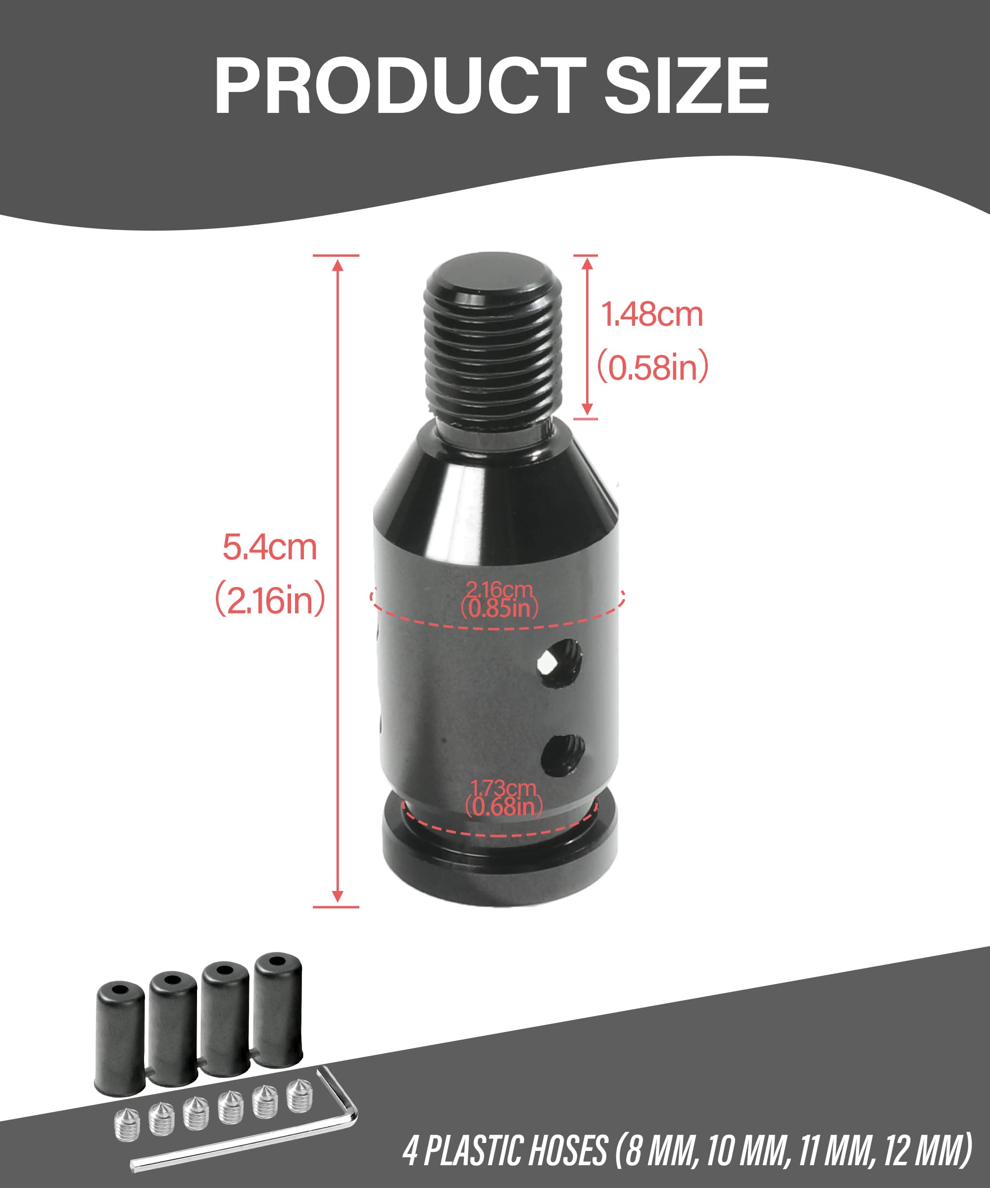 YAKEFLY Universal Gear Shift Knob Adapter,Aluminum Alloy Automatic Shifter Adapter Car Shift Knob Adapter,Shifter Knob Boot Reta