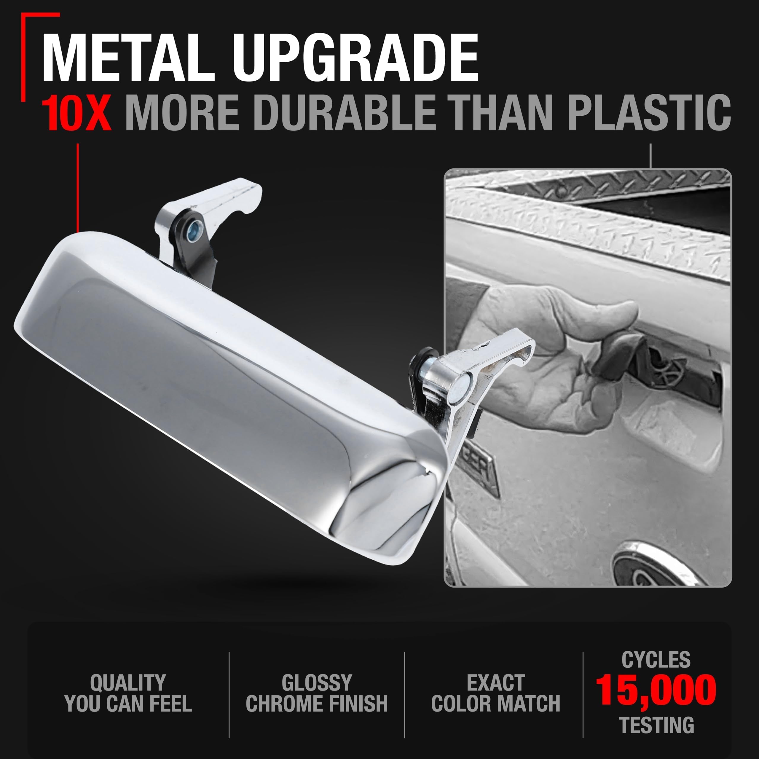 T1A Tailgate Handle Latch Replacement, Upgraded Metal - Compatible With 1998-2011 Ford Ranger - Exterior Tailgate Assembly, All