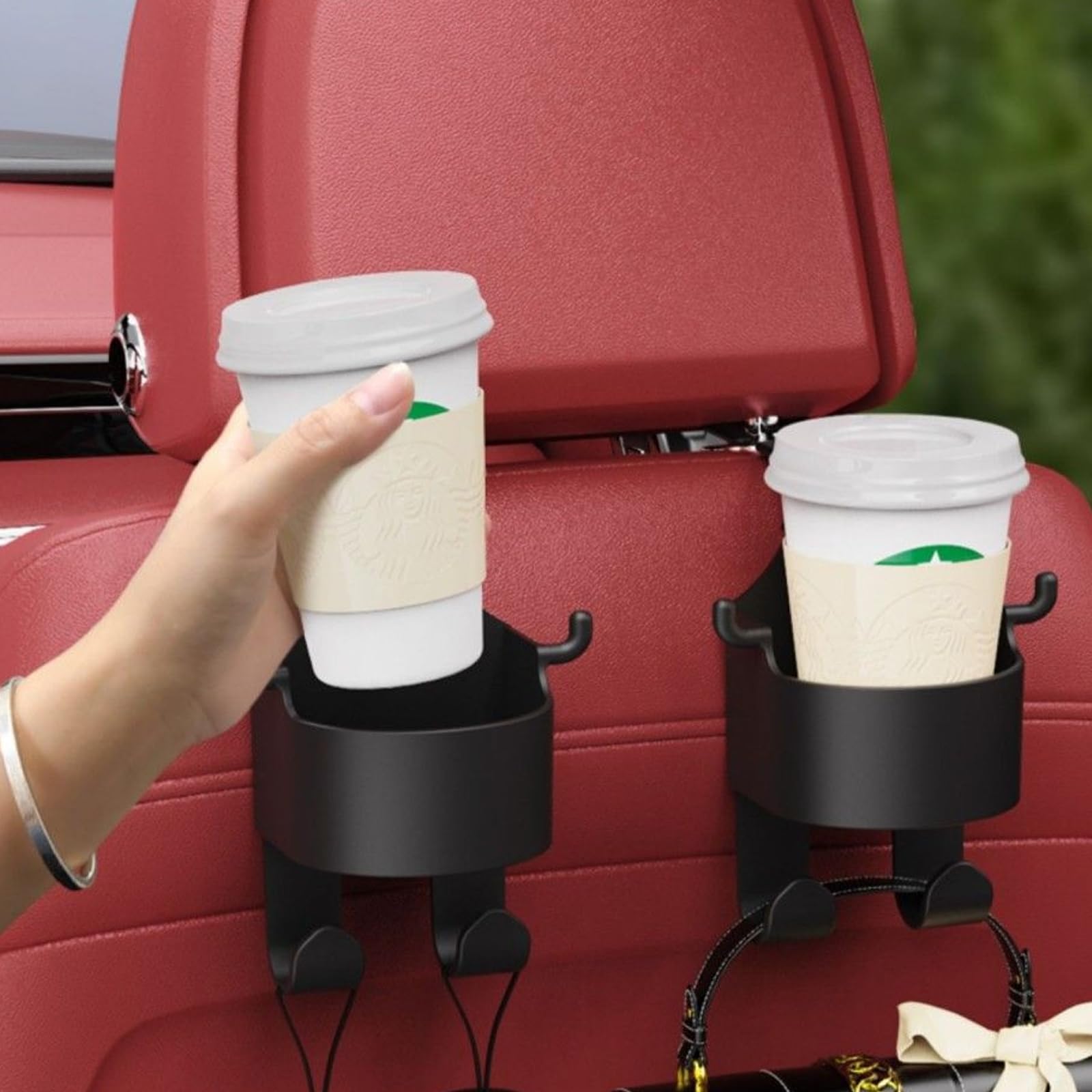 XINYIELE Multifunctional Hook for Car Seat Back, Back Seat Cup Holder with Hooks, Multifunction Seat Cup Holder Hook for Car,3 i